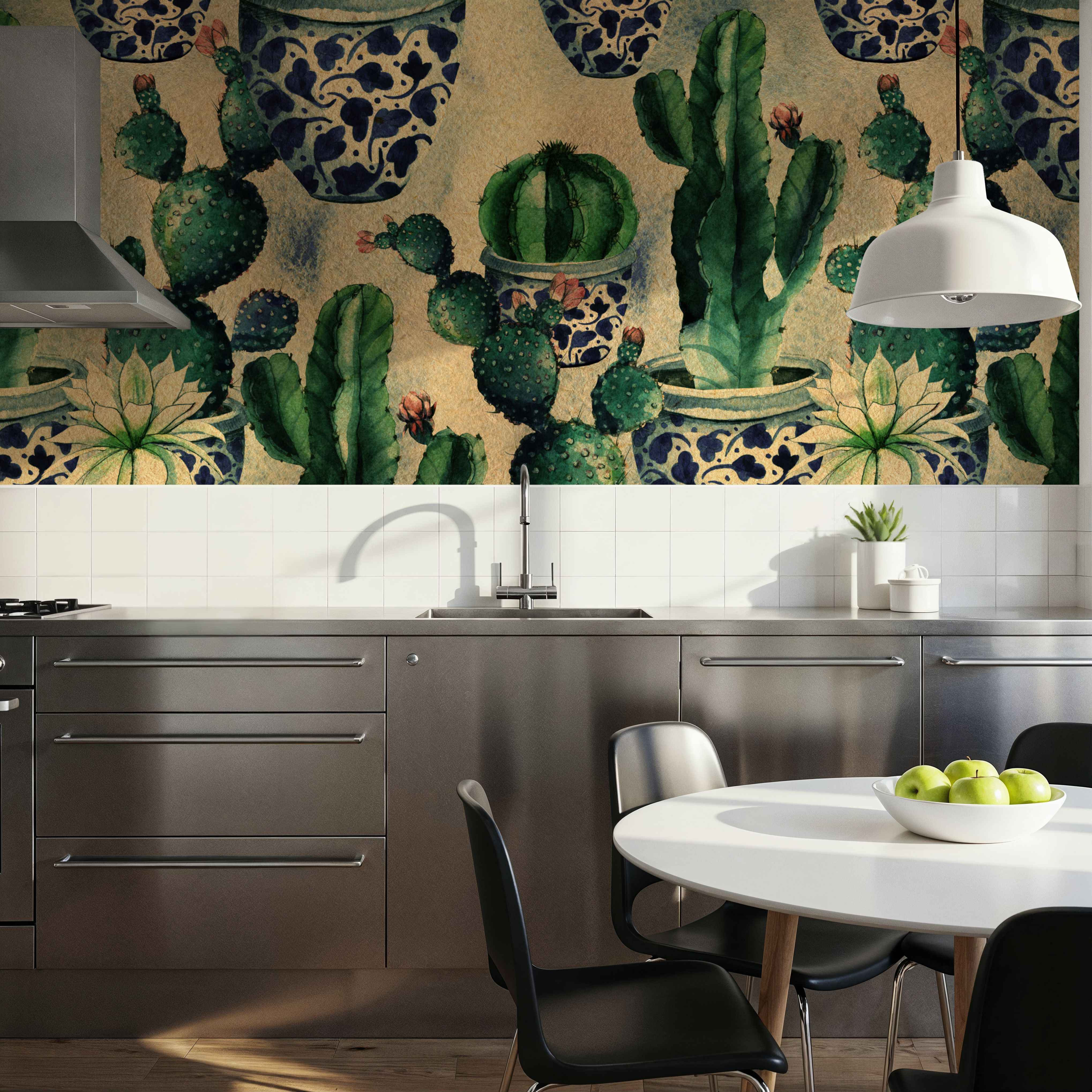 Ornate Cactus Garden, Papel pintado