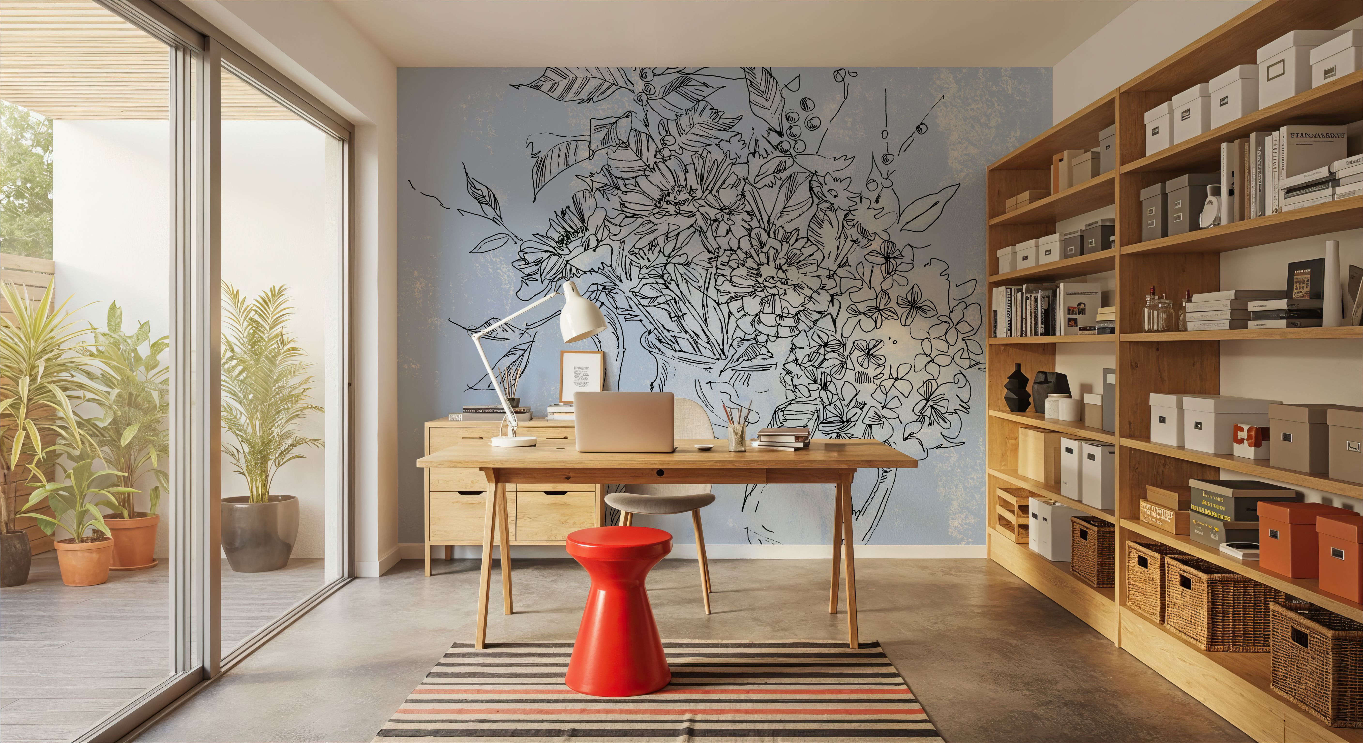 Bouquet in Pitcher Sketch