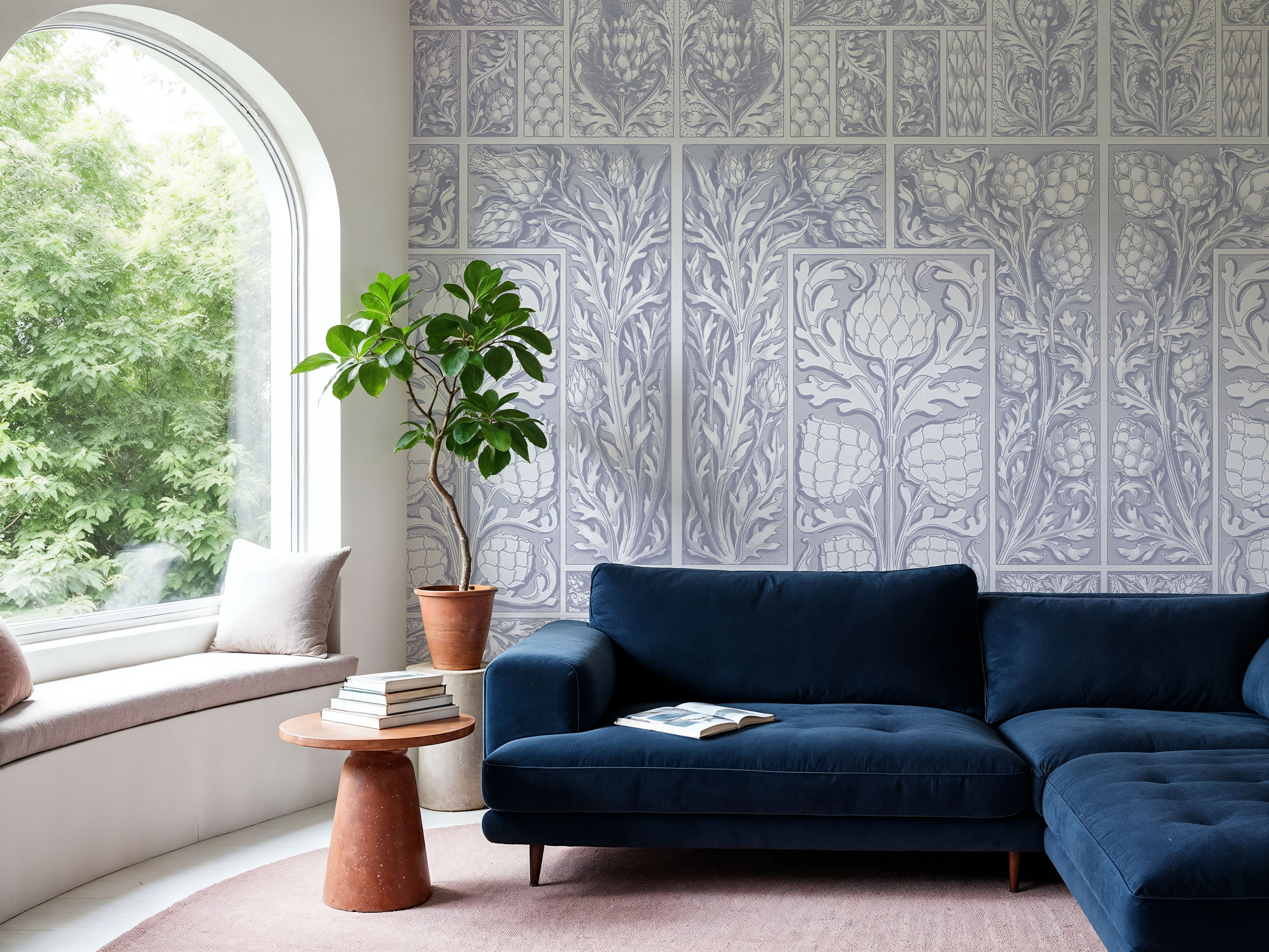 Clear Thistle Wall Blue