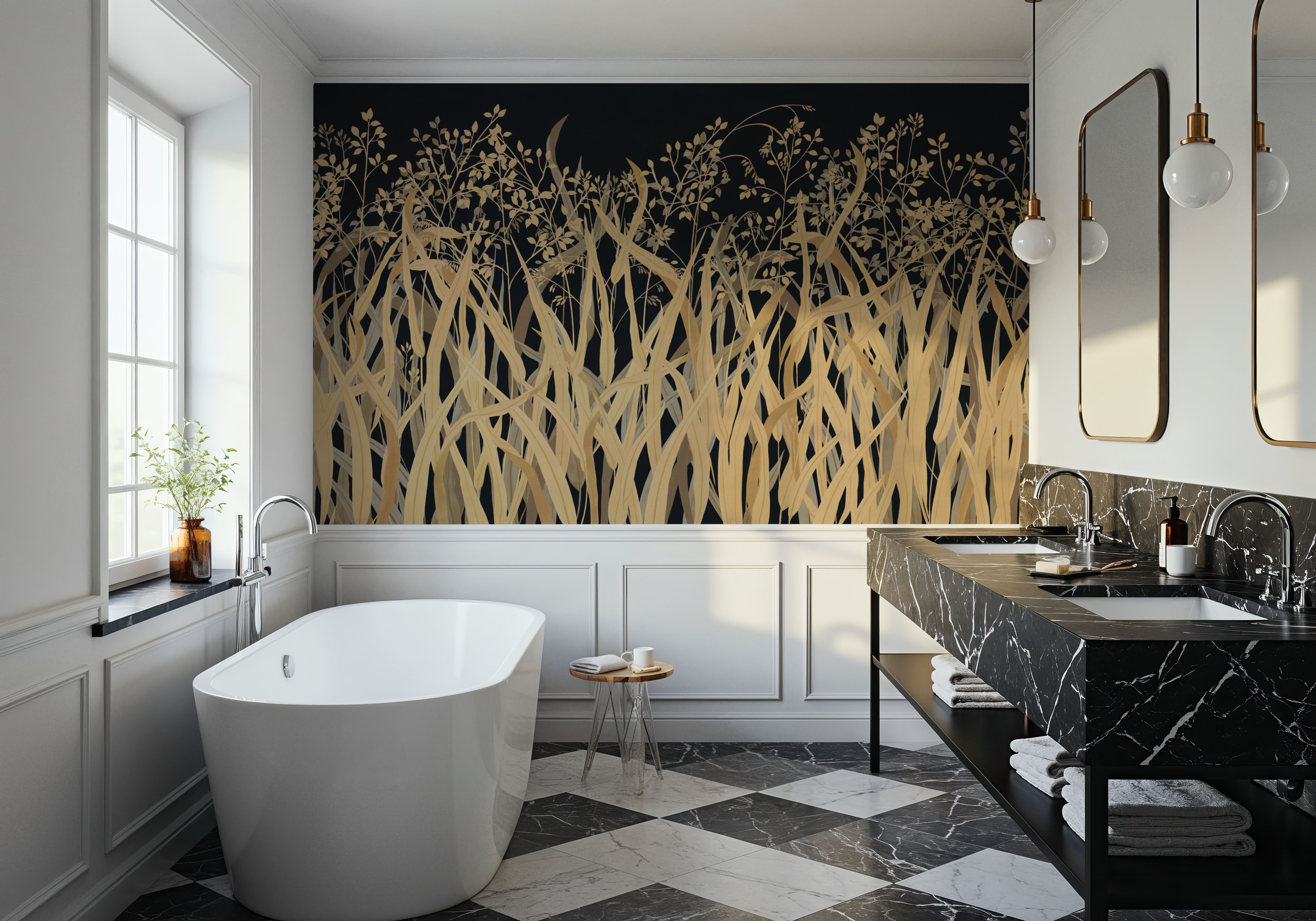 Sinuous Ceres, Midnight Ebony, Wallpaper