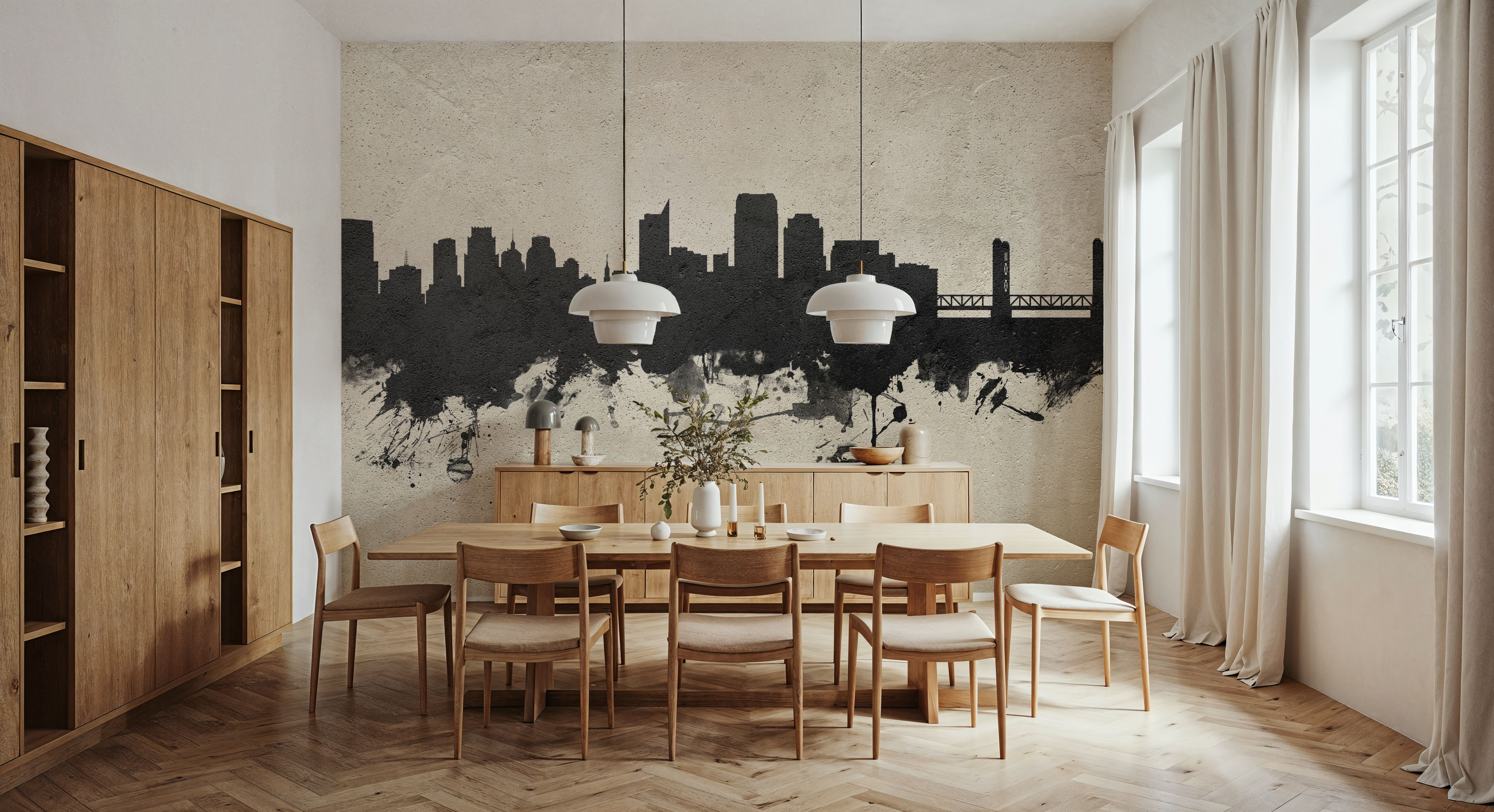 Sacramento California Skyline Concrete, Wallpaper