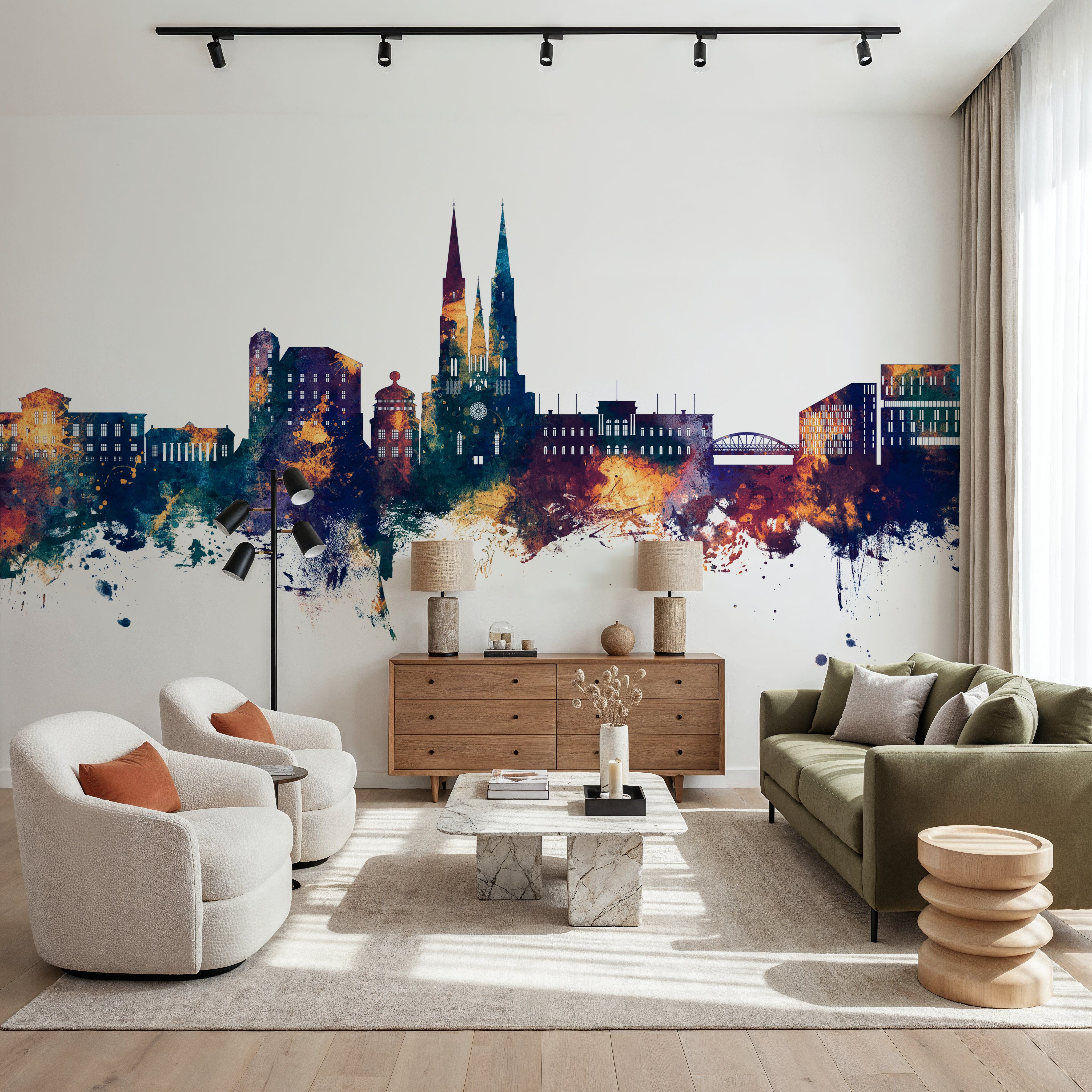 Uppsala Skyline Blue & Bronze
