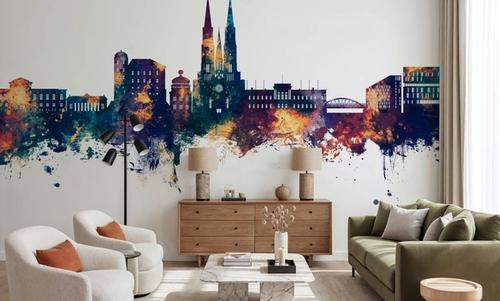 Uppsala Skyline Blue & Bronze