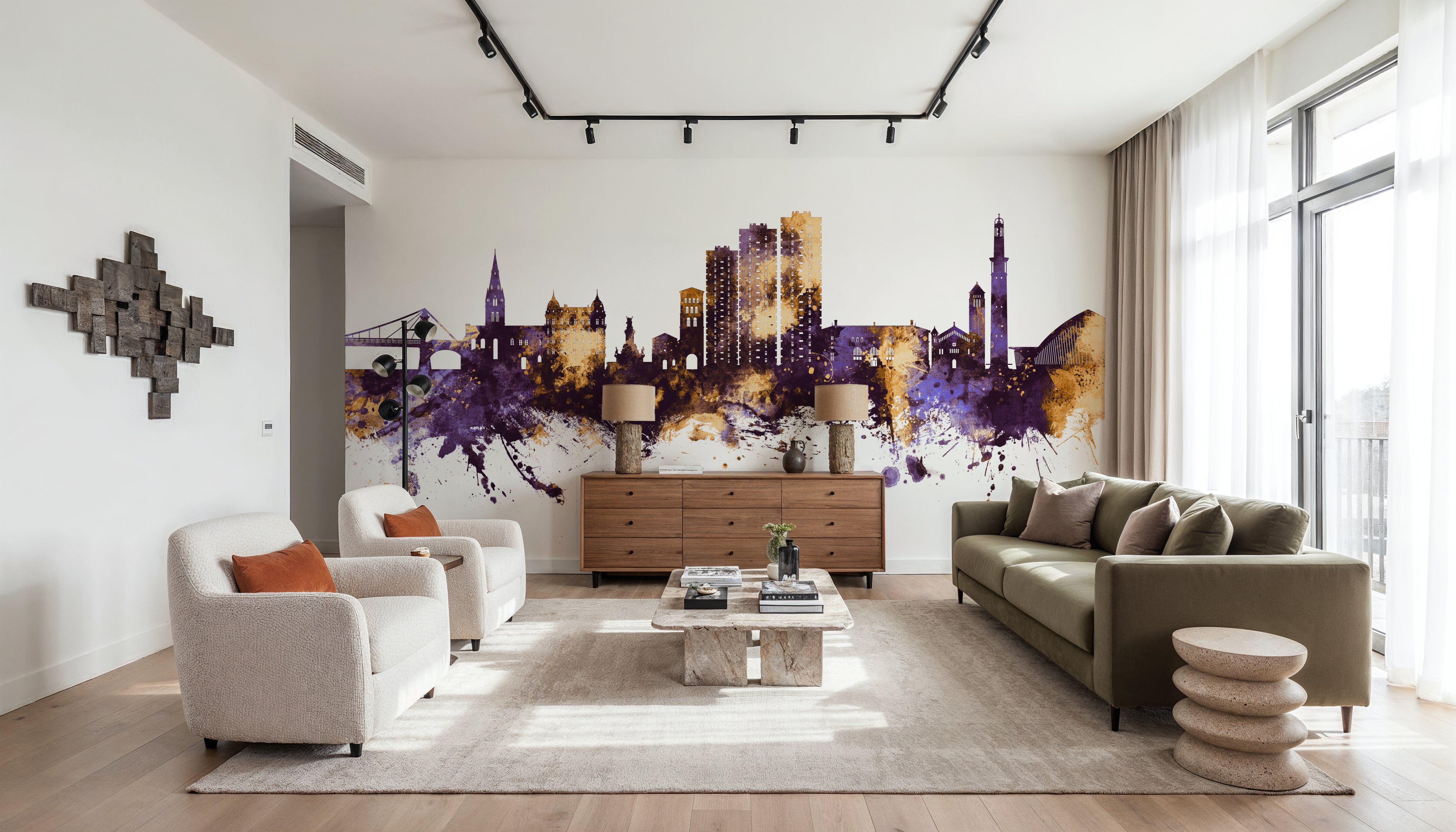 Grenoble Skyline Purple & Gold