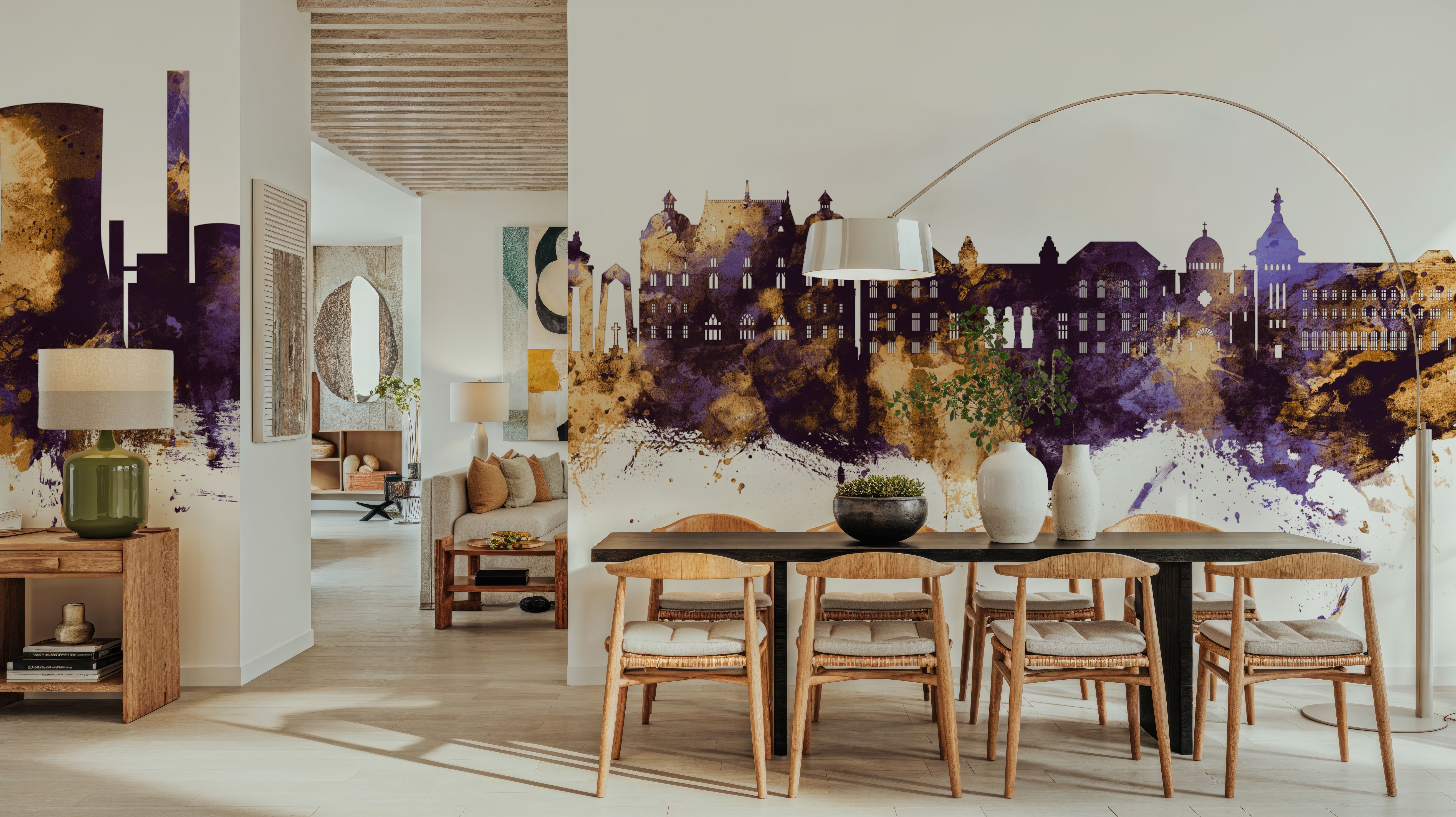 Galaţi Romania Skyline Purple & Gold