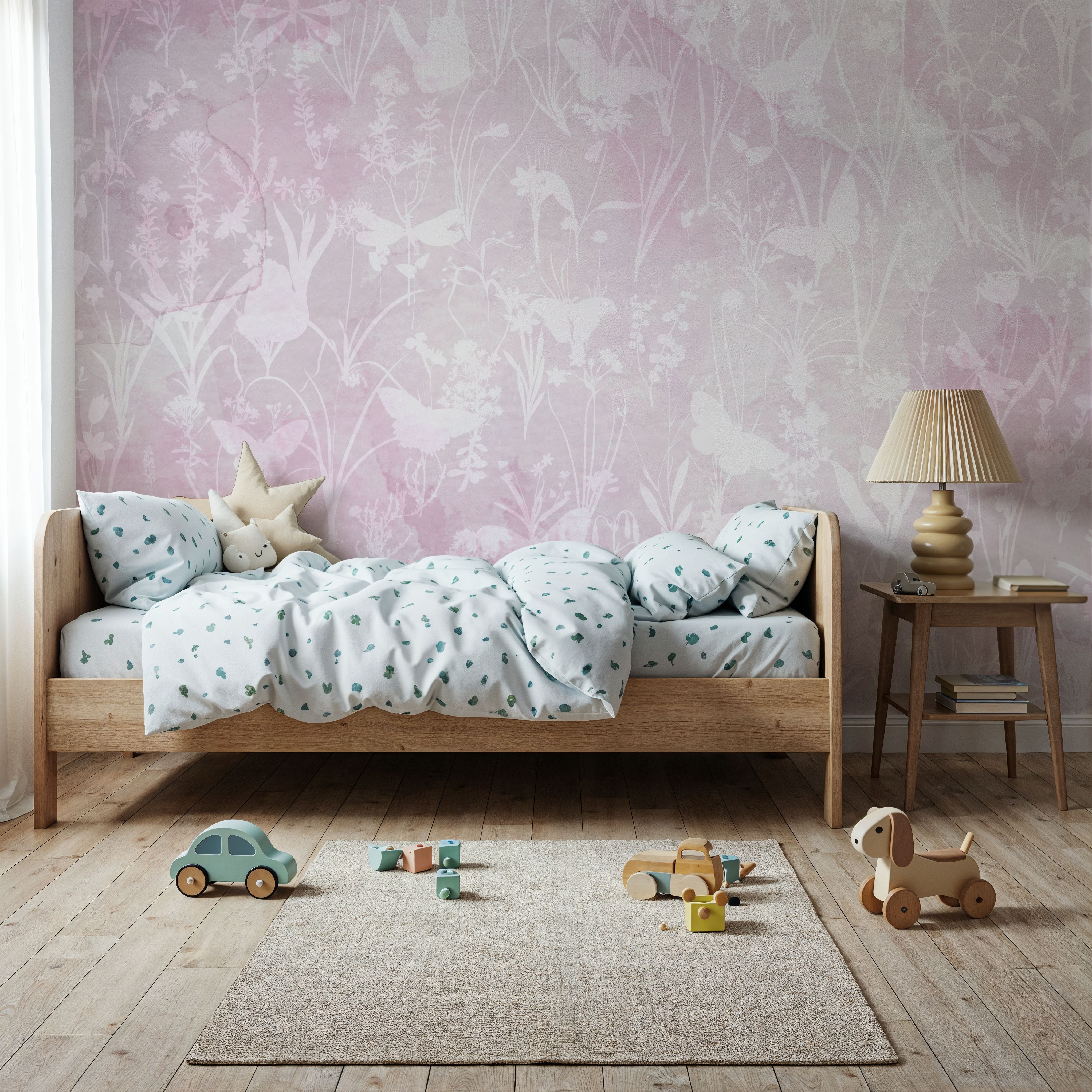 Herbals and Butterflies Double Silhouette Pink