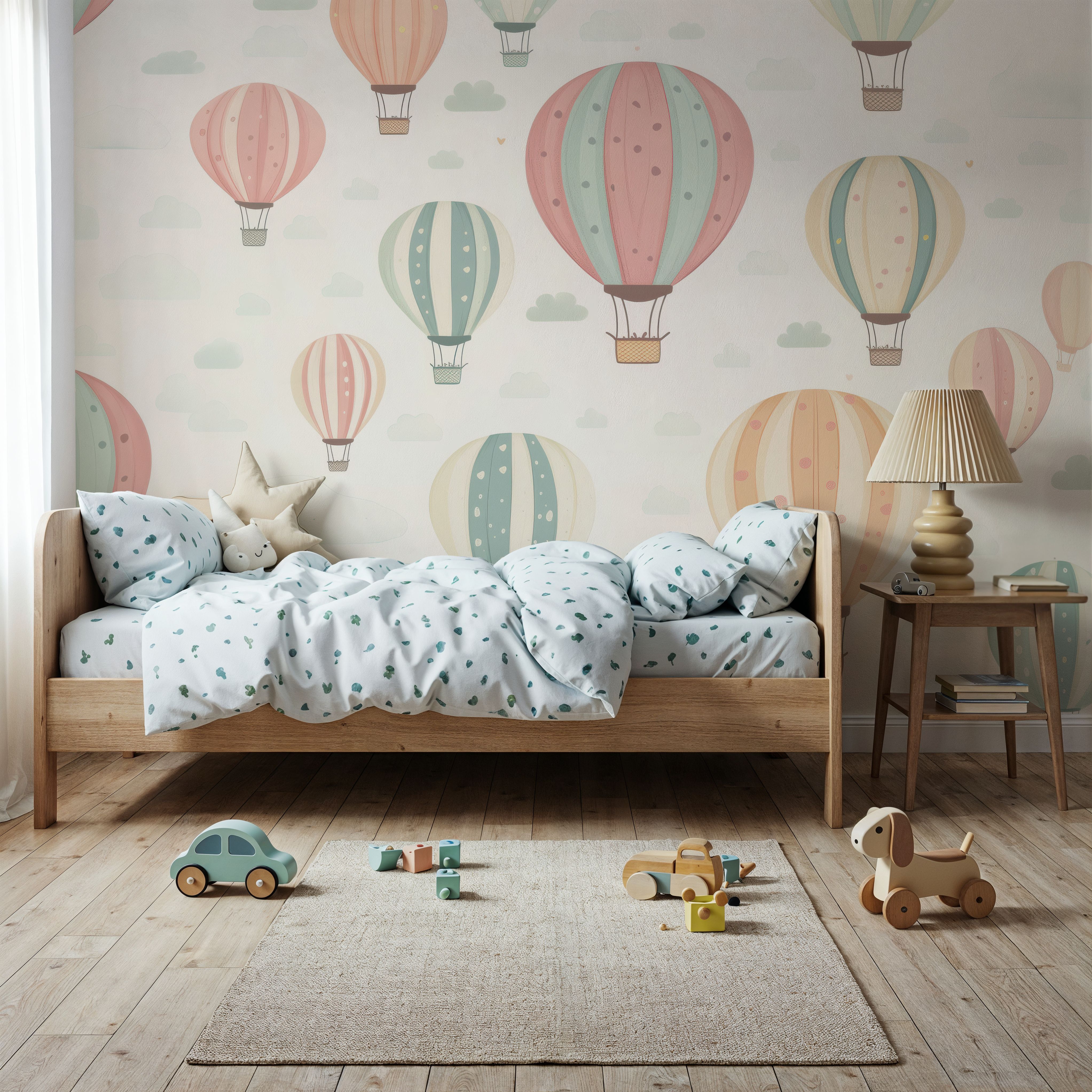 Hot Air Balloon Cloudy White