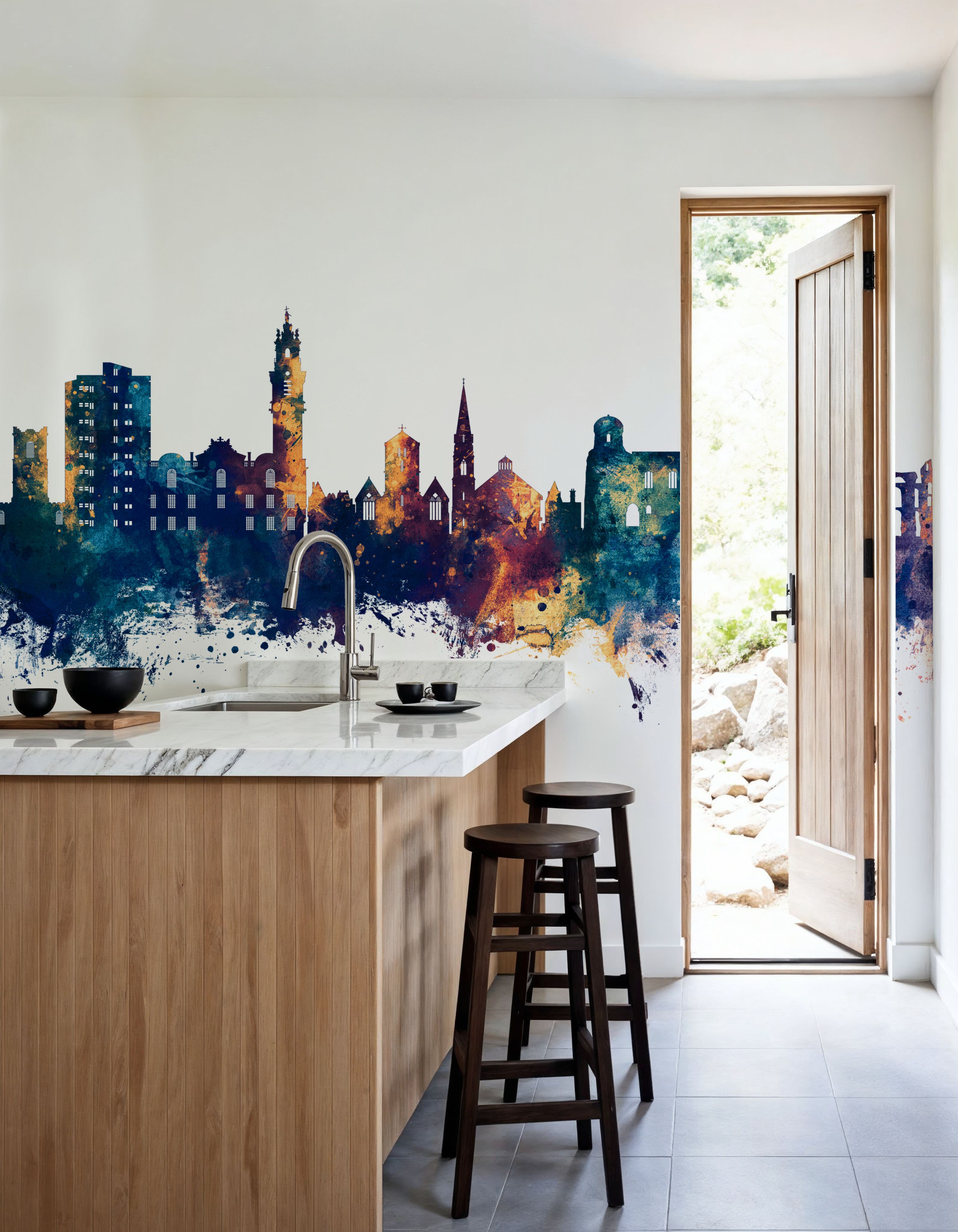 Colchester England Skyline Blue & Bronze