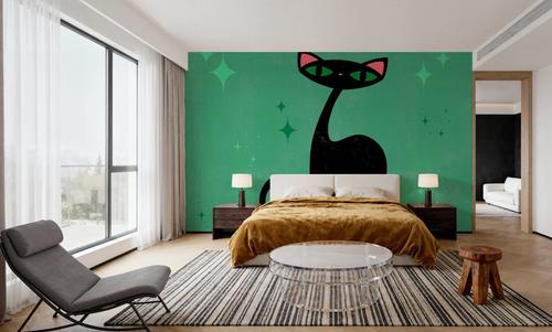 Retro Cat, Green