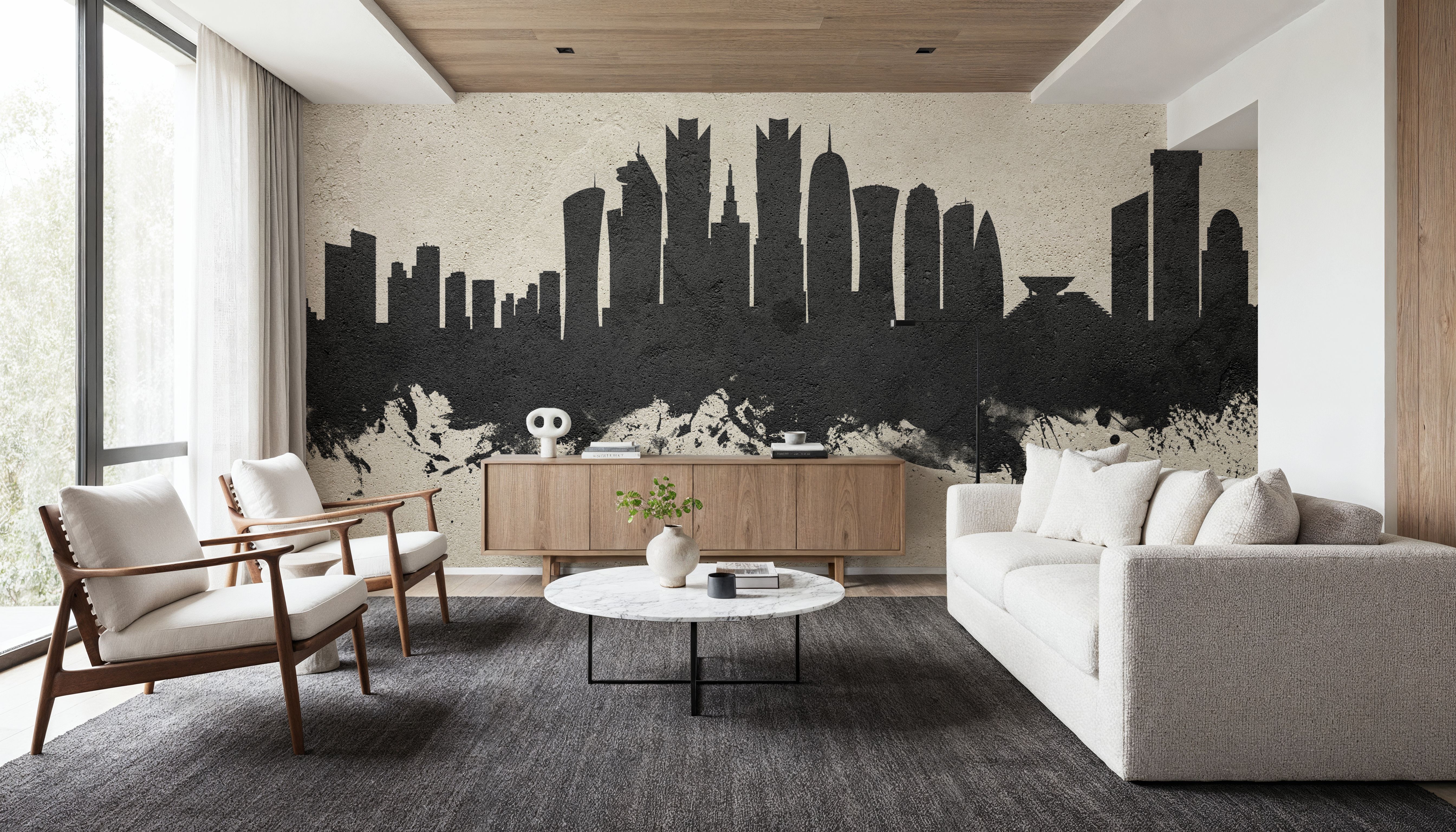 Doha Qatar Skyline Concrete, Wallpaper