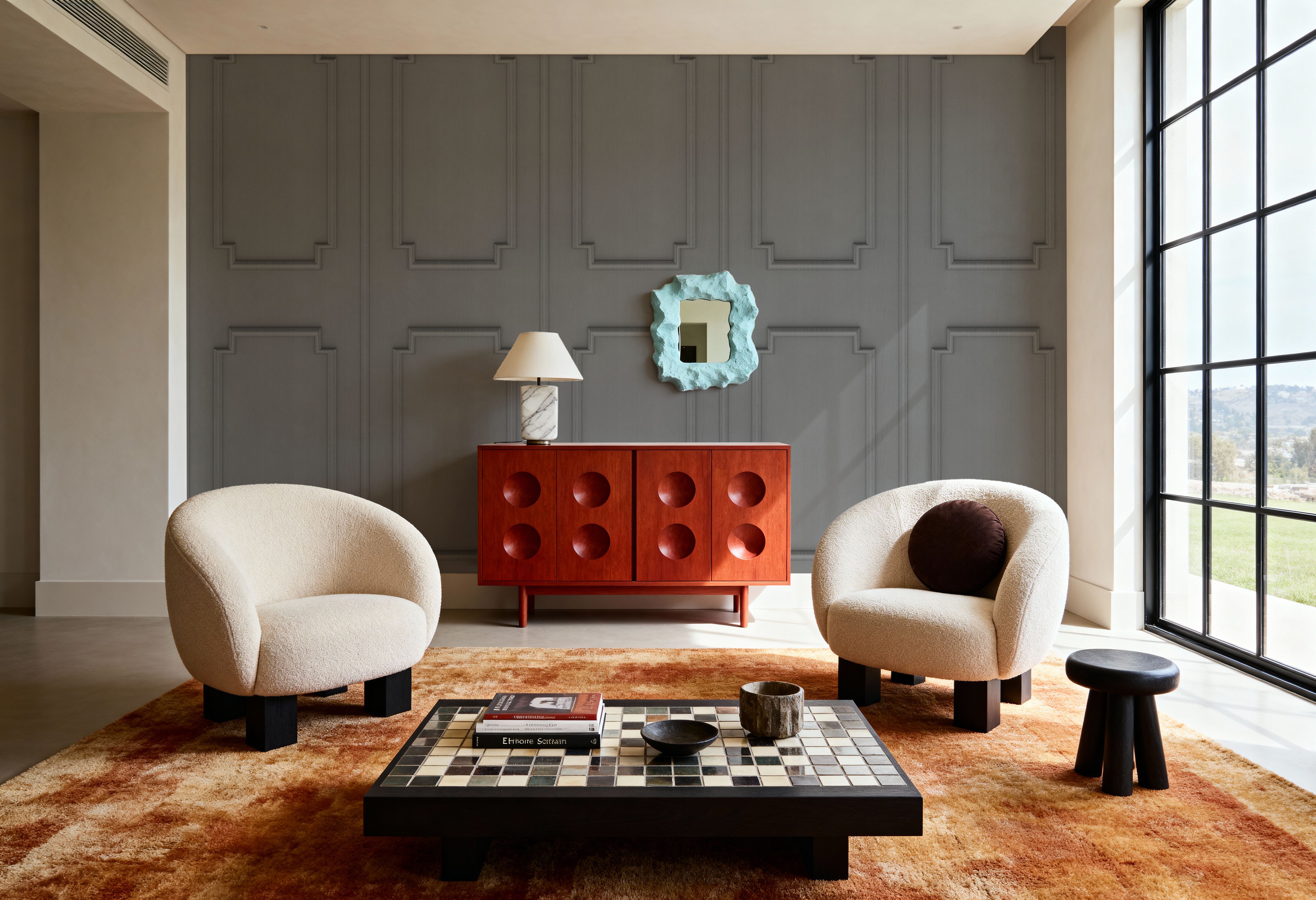 Faux Wall Panel Moulding, Soft Grey