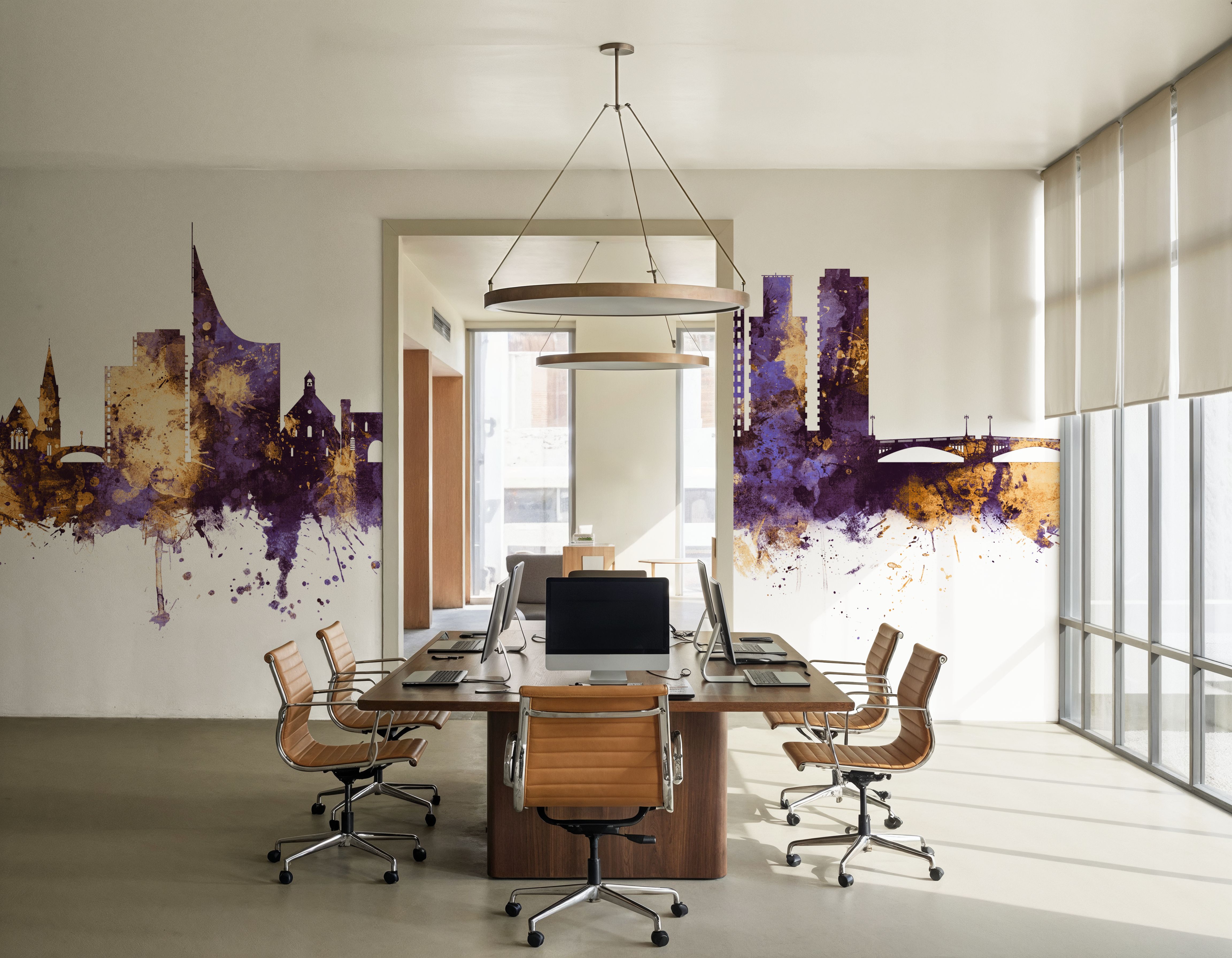 Reading England Skyline Purple & Gold