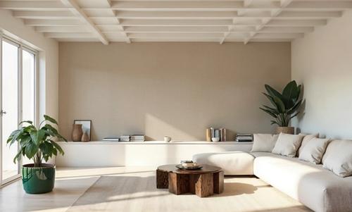 Mottled Linen Effect, Beige