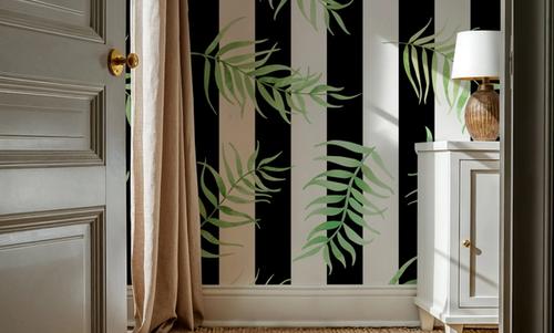 Black & White Stripe Leaves
