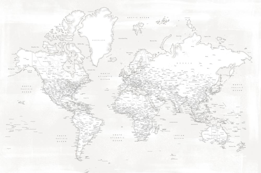 World Map Cities - Maeli White