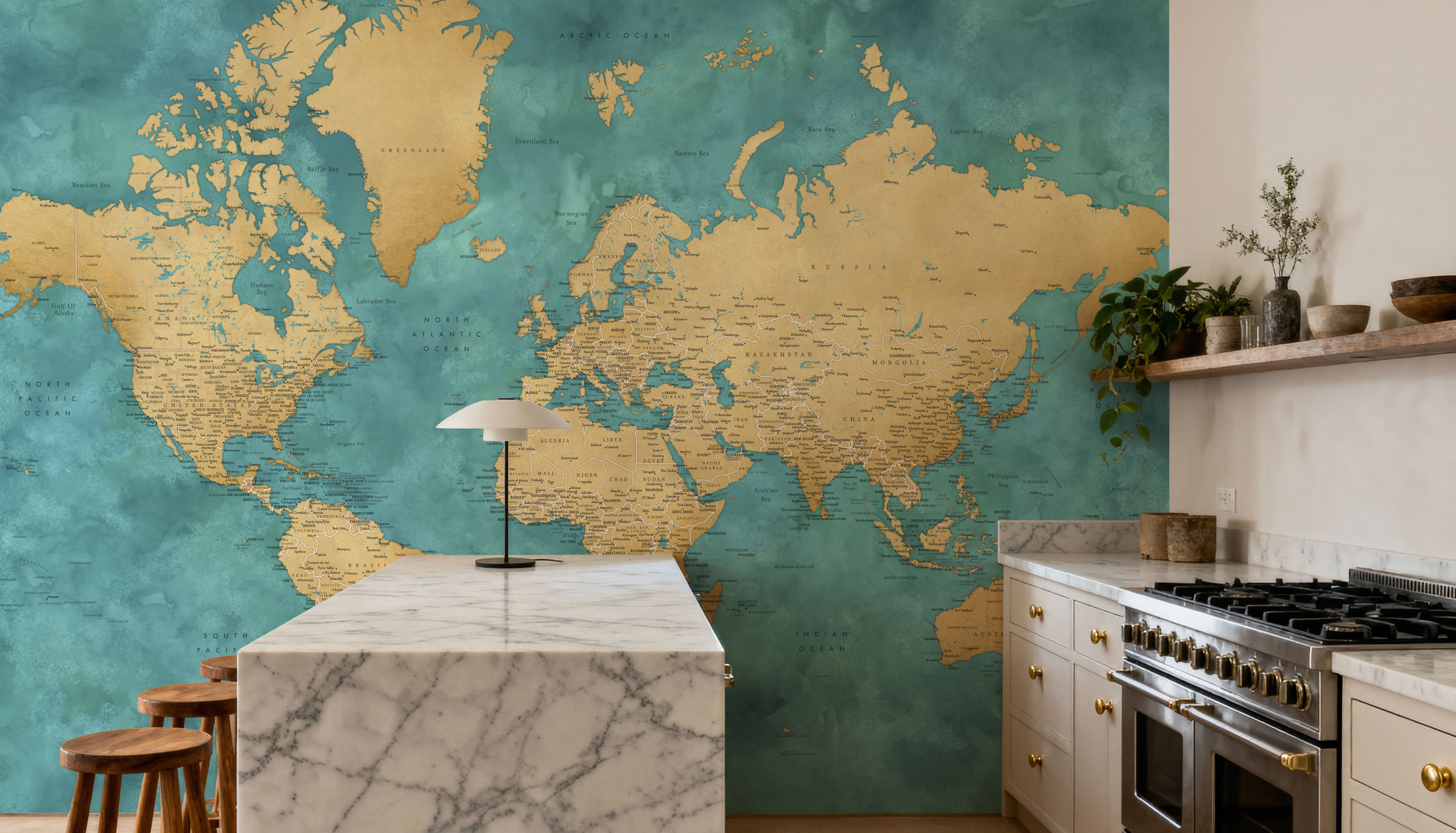 World Map Cities - Lexy, Tapeten