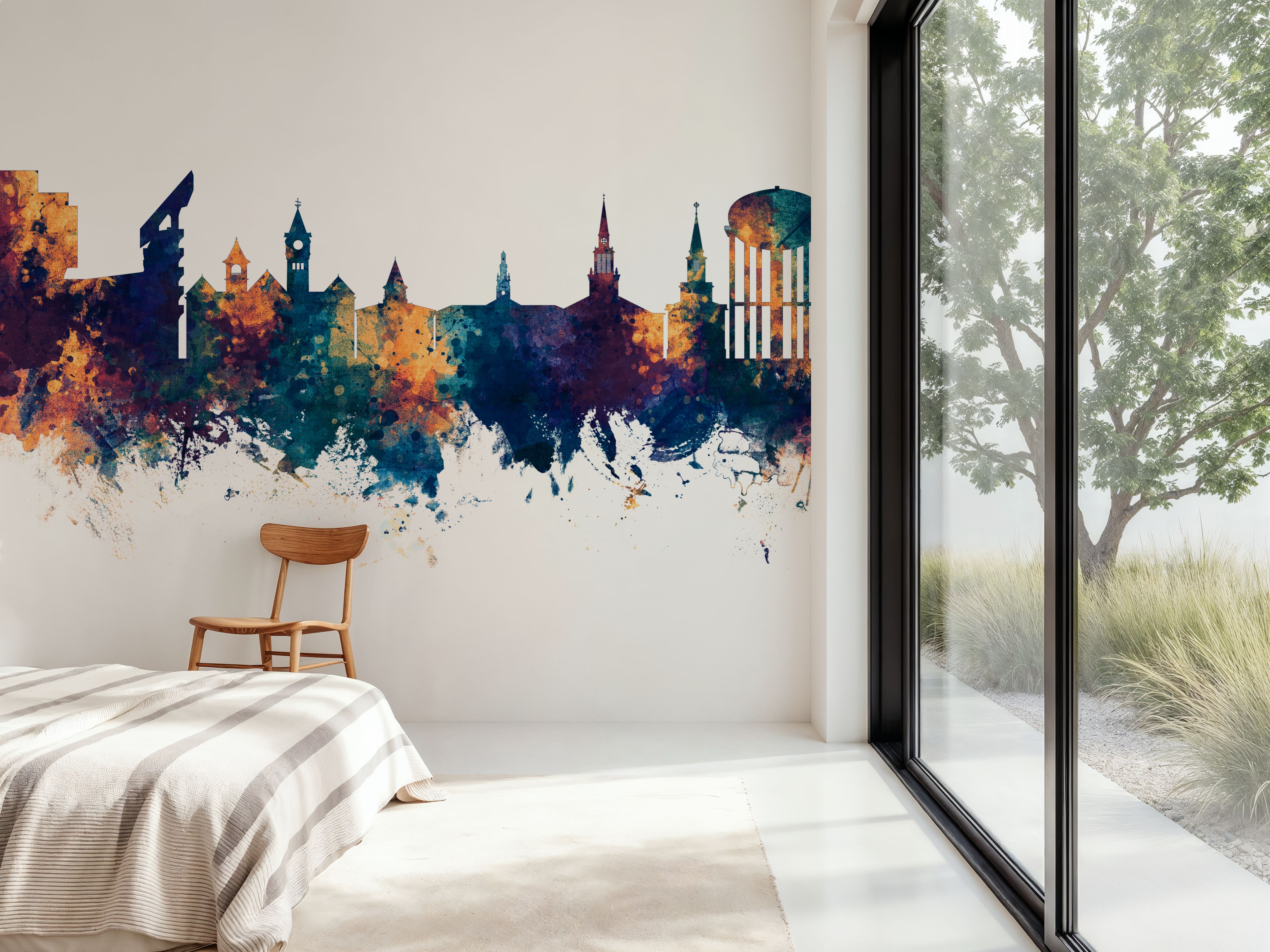 Auburn Alabama Skyline Blue & Bronze