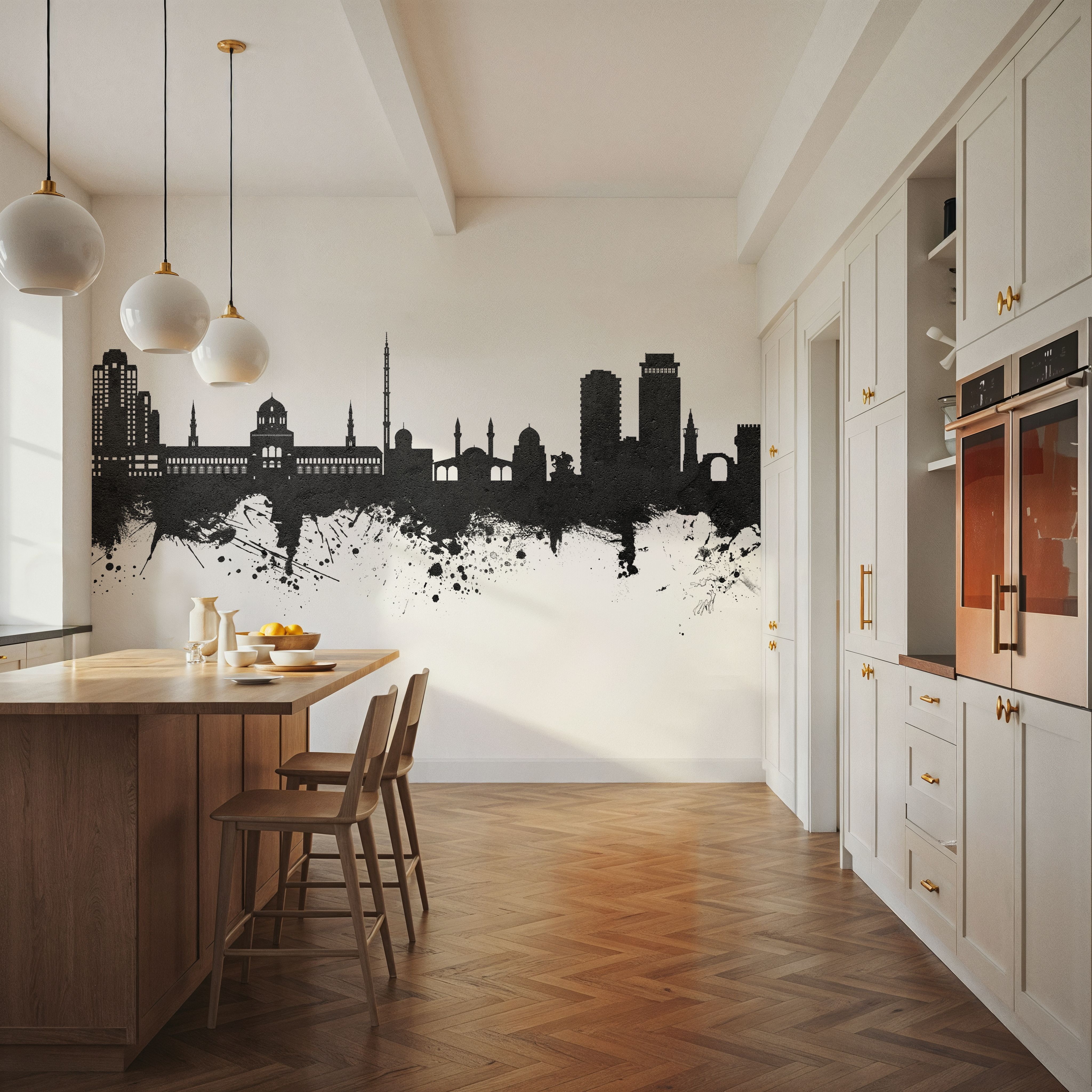 Damascus Syria Skyline Black & White