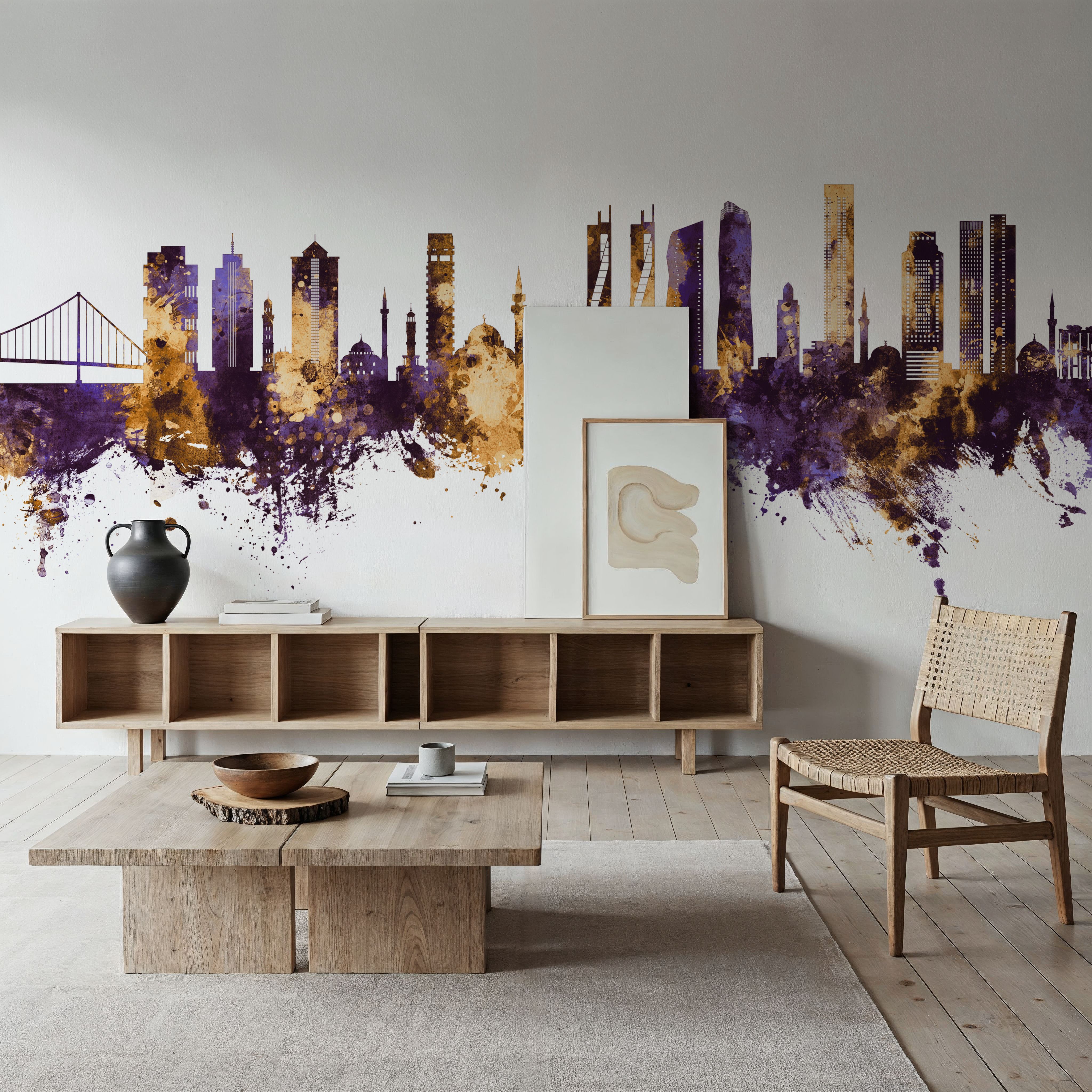 Izmir Turkey Skyline Purple & Gold