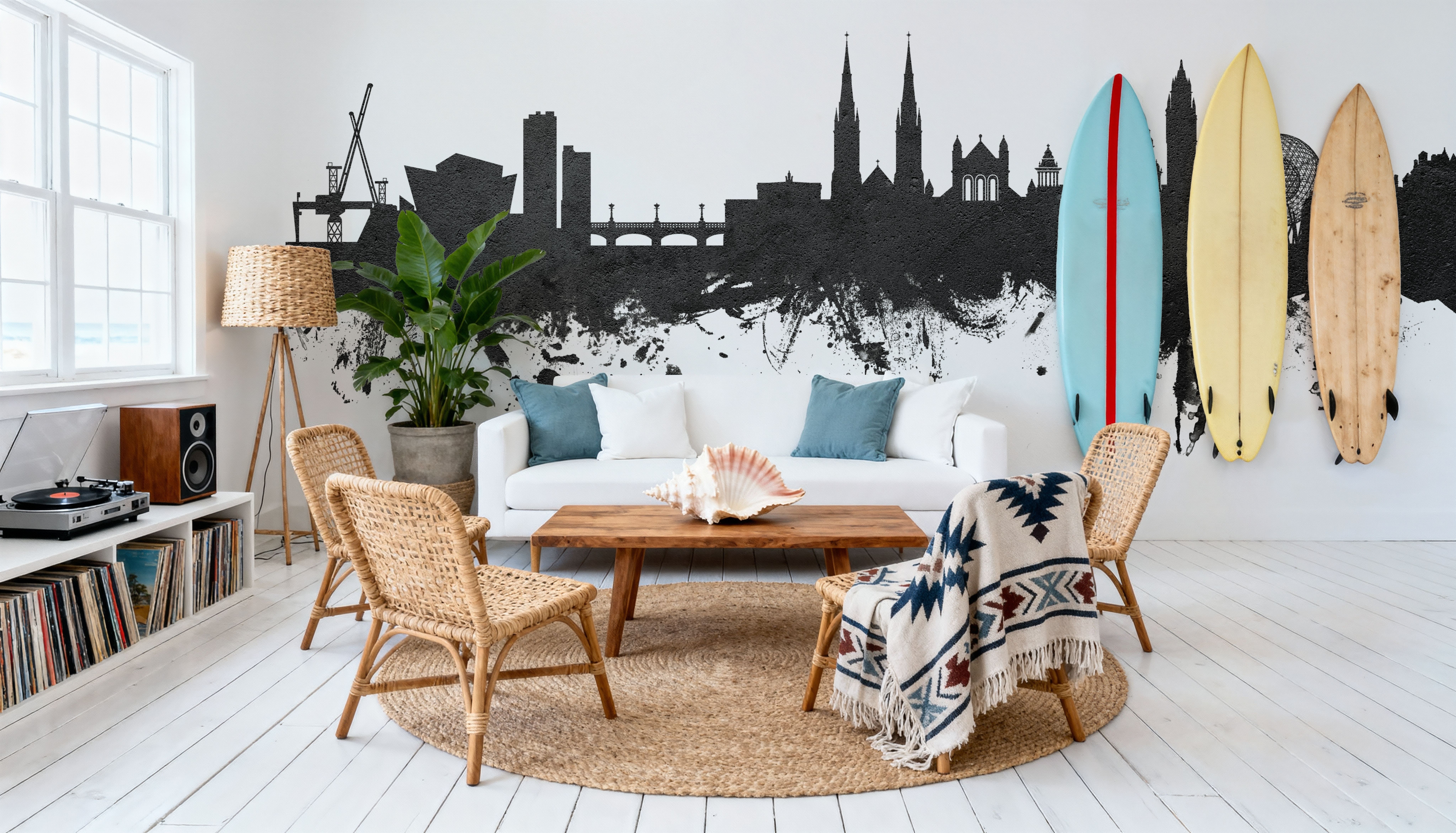 Belfast Northern Ireland Skyline Black & White