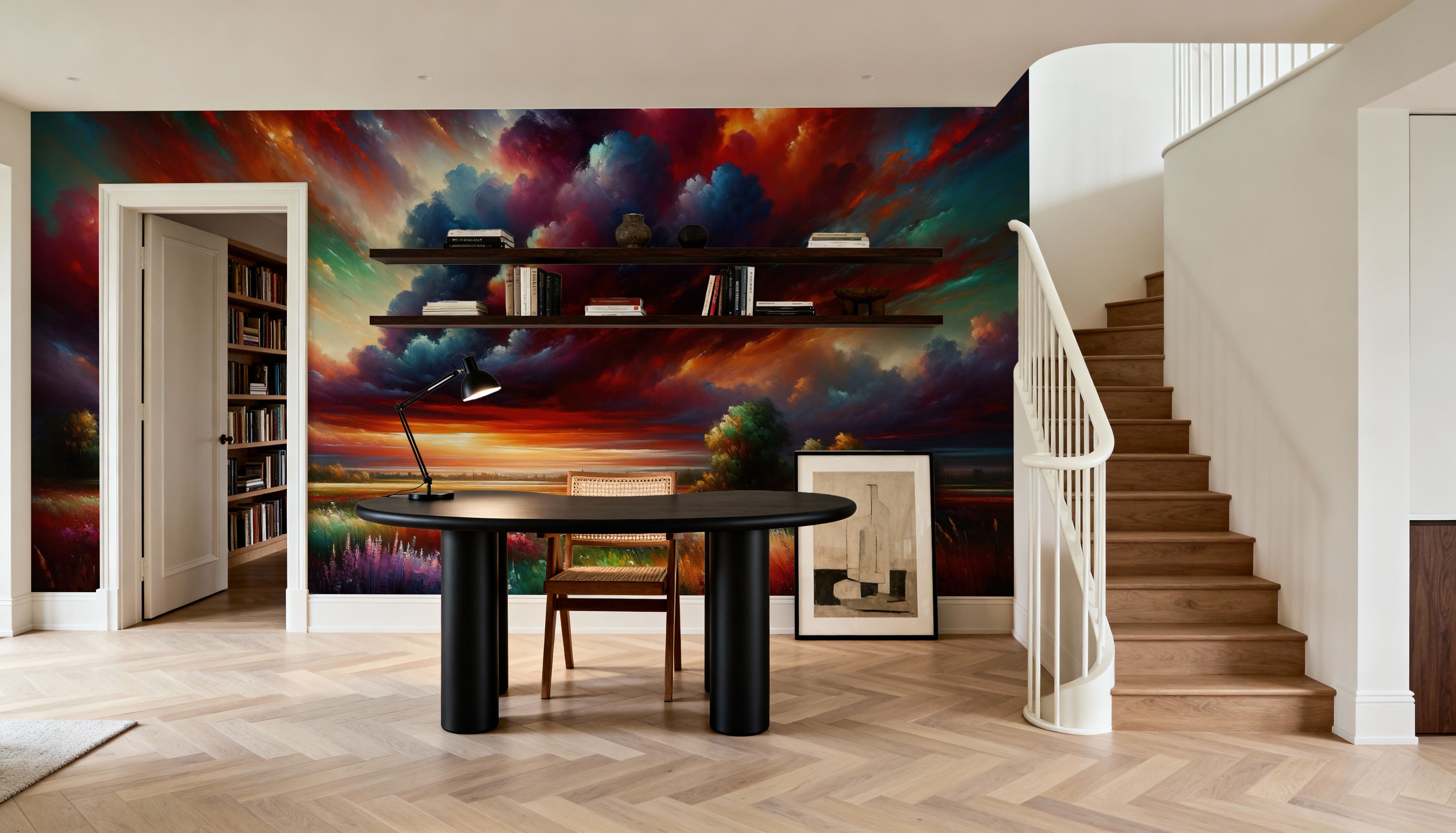 Watercolor Colorful Landscape, Wallpaper