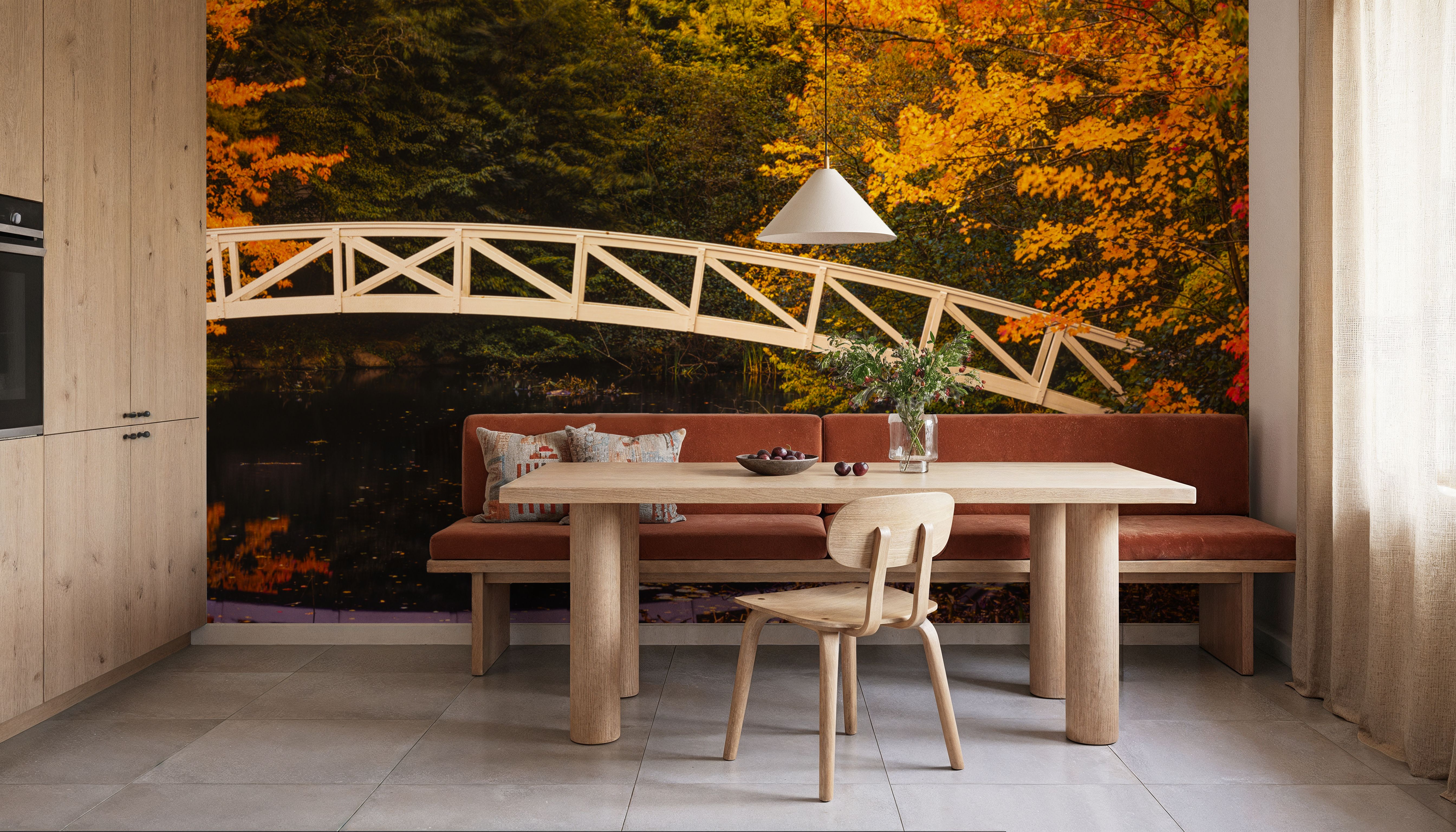 Autumn Footbridge, Behang