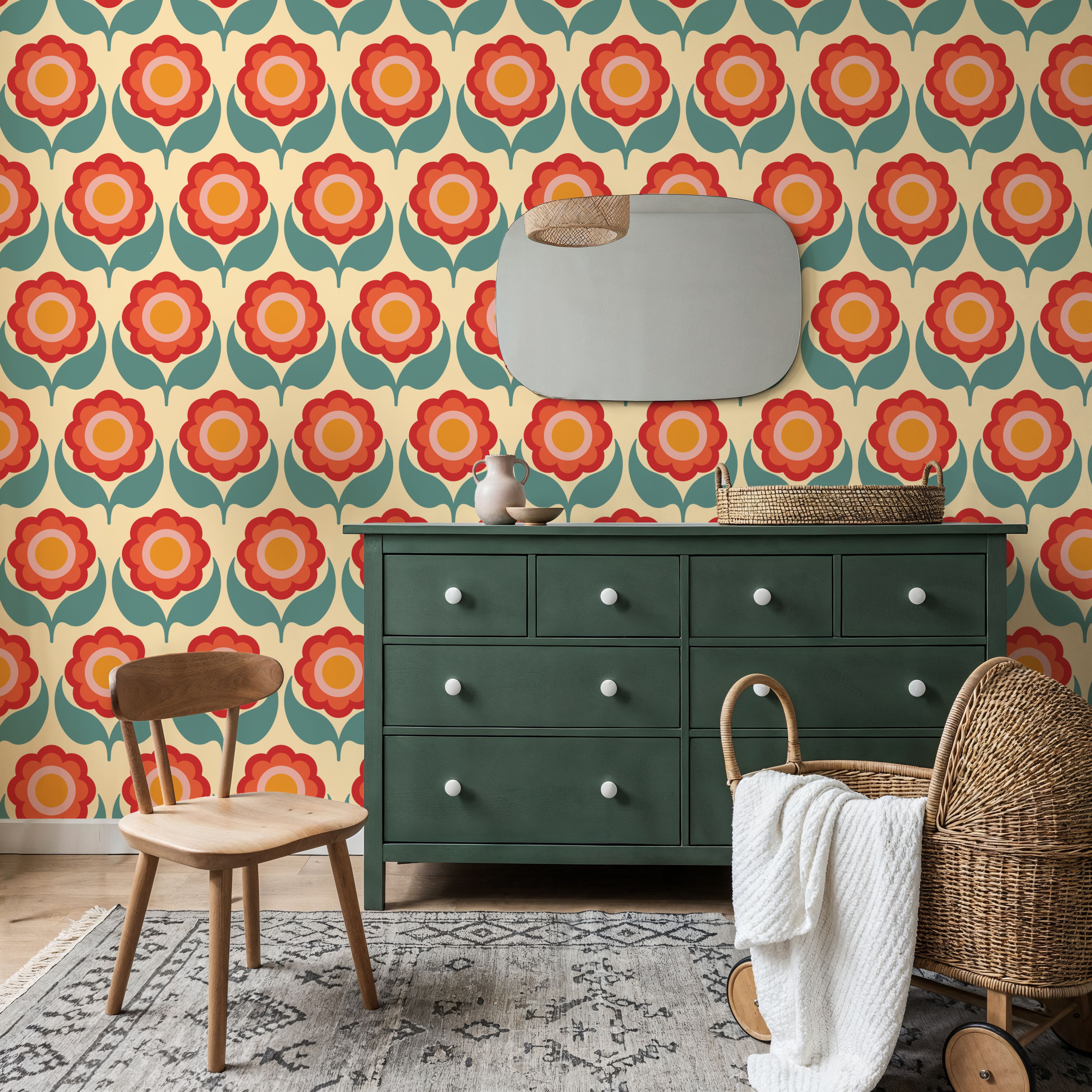 70's Fun Flowers, Bright