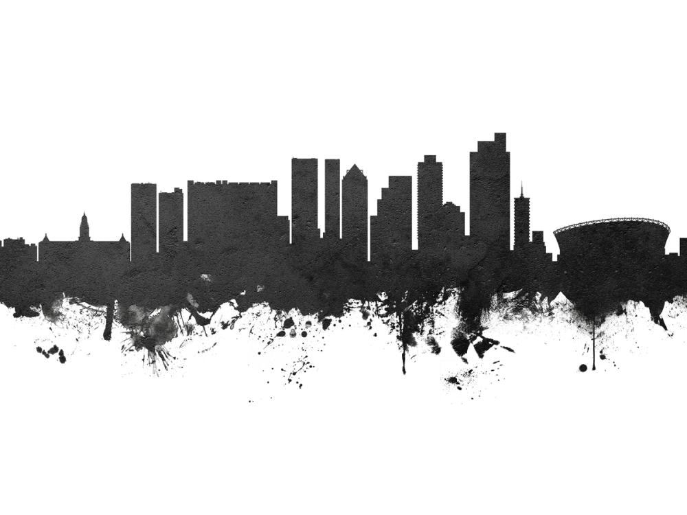 Cape Town Skyline Black & White
