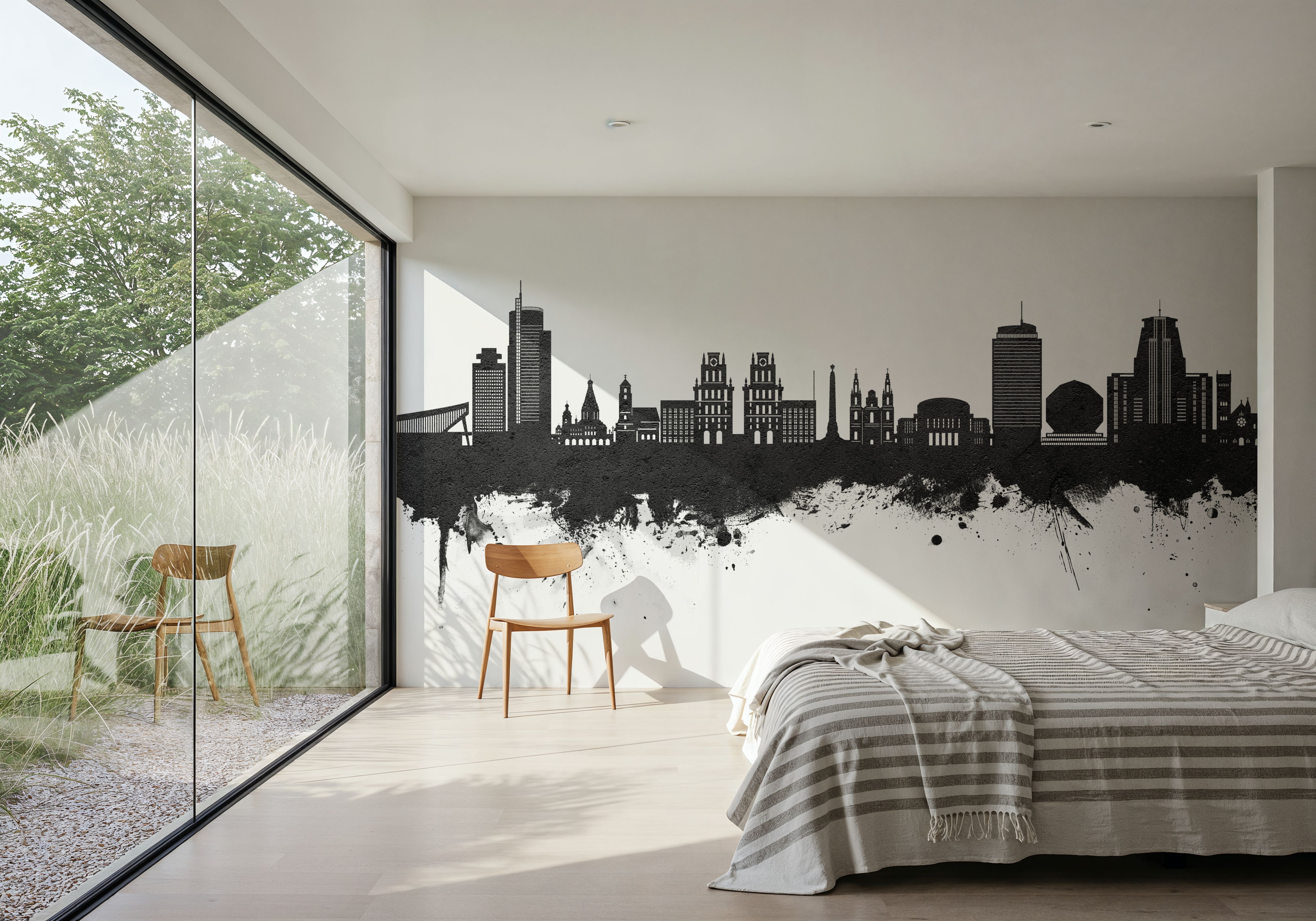 Minsk Belarus Skyline Black & White