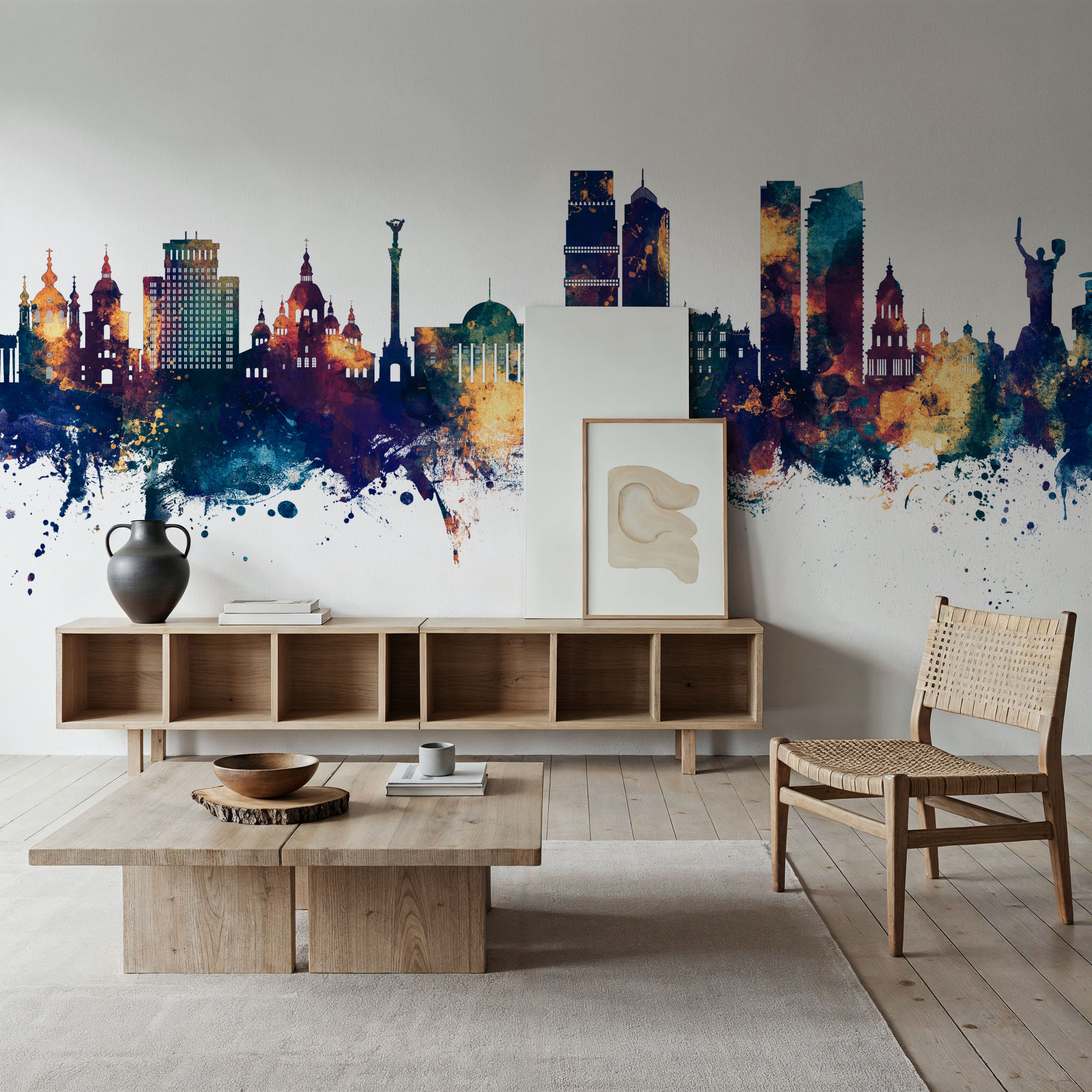 Kyiv Ukraine Skyline Blue & Bronze