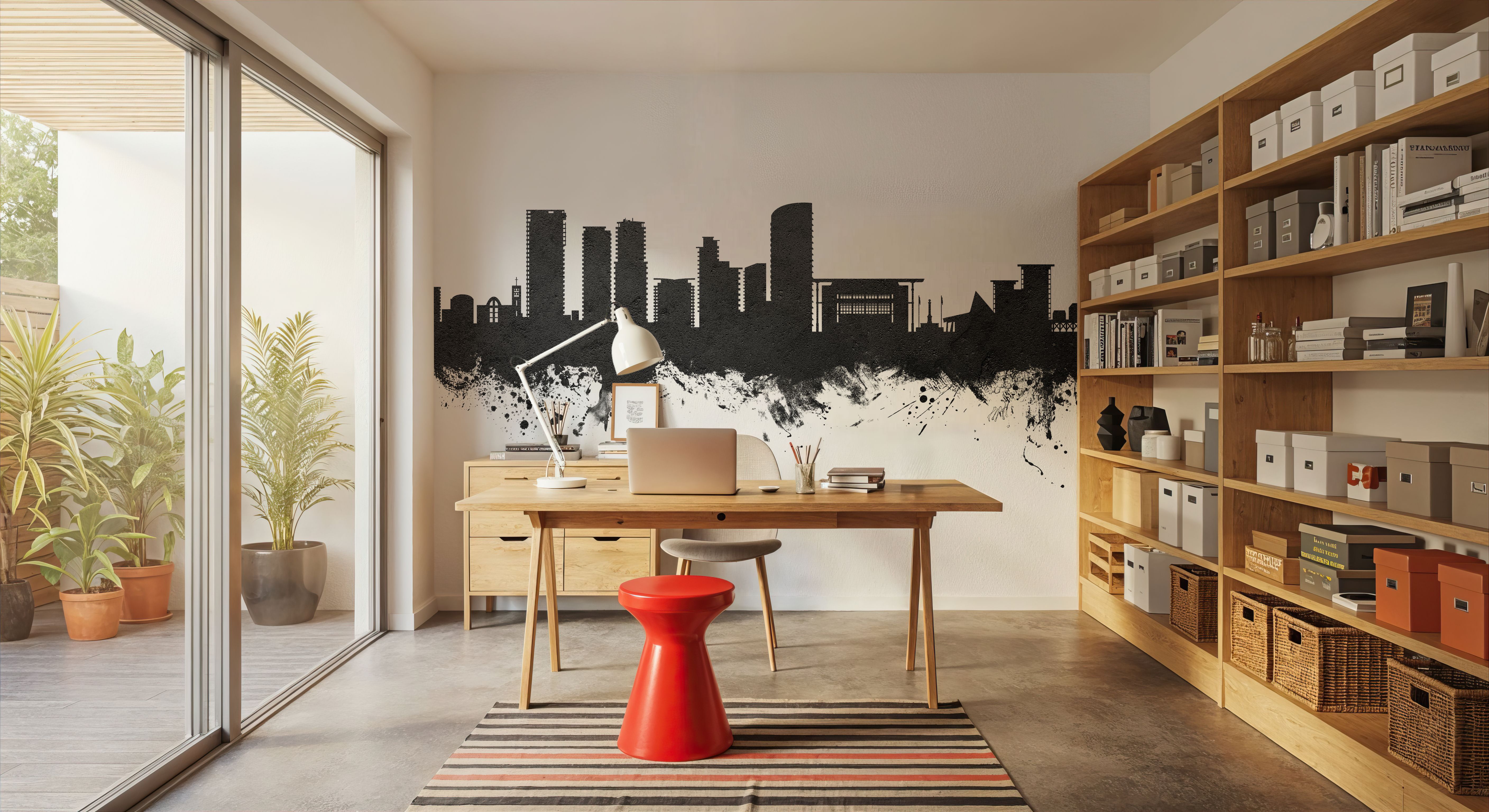 Darwin Australia Skyline Black & White