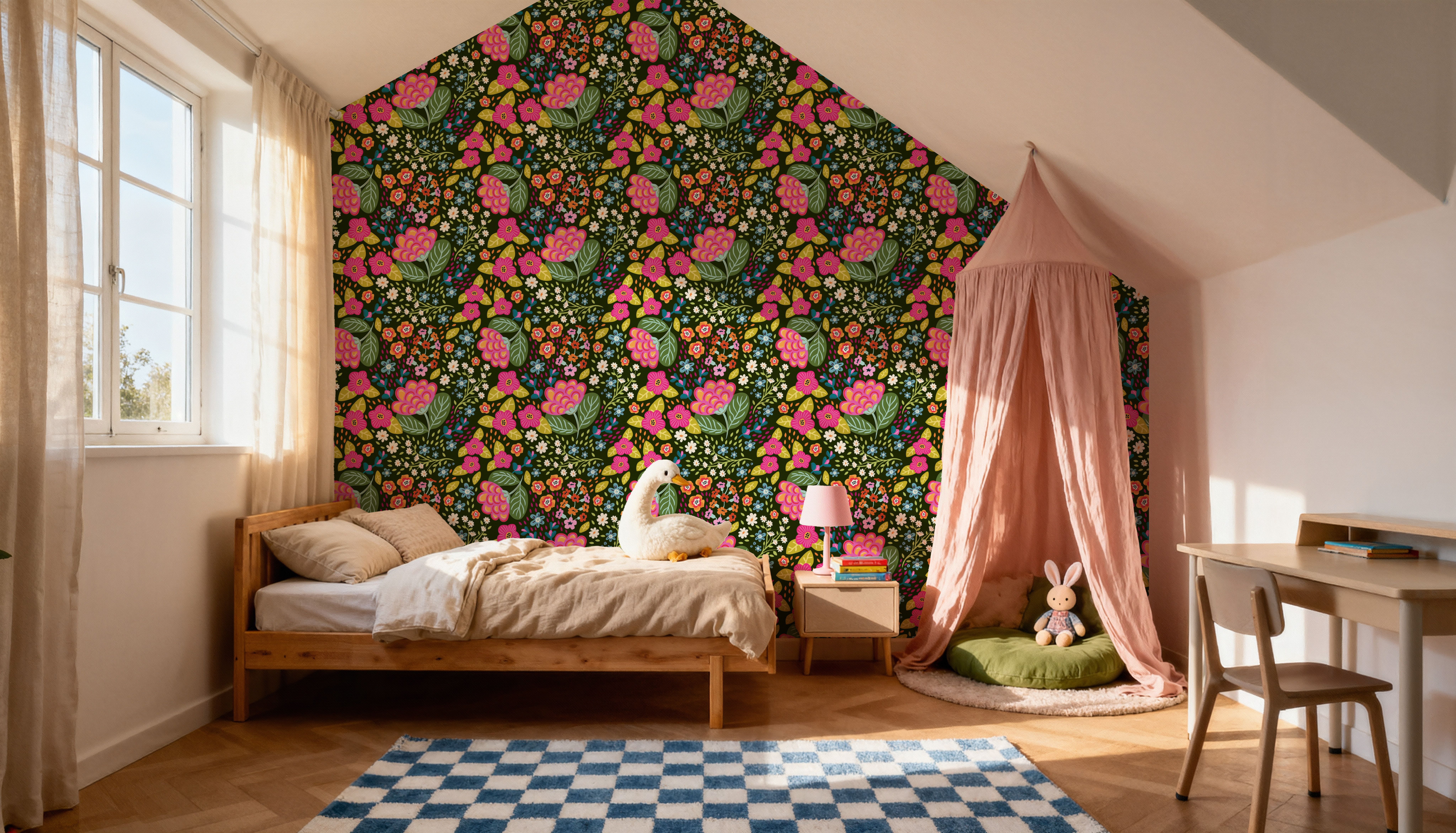 Happy Flowers, Pine Green