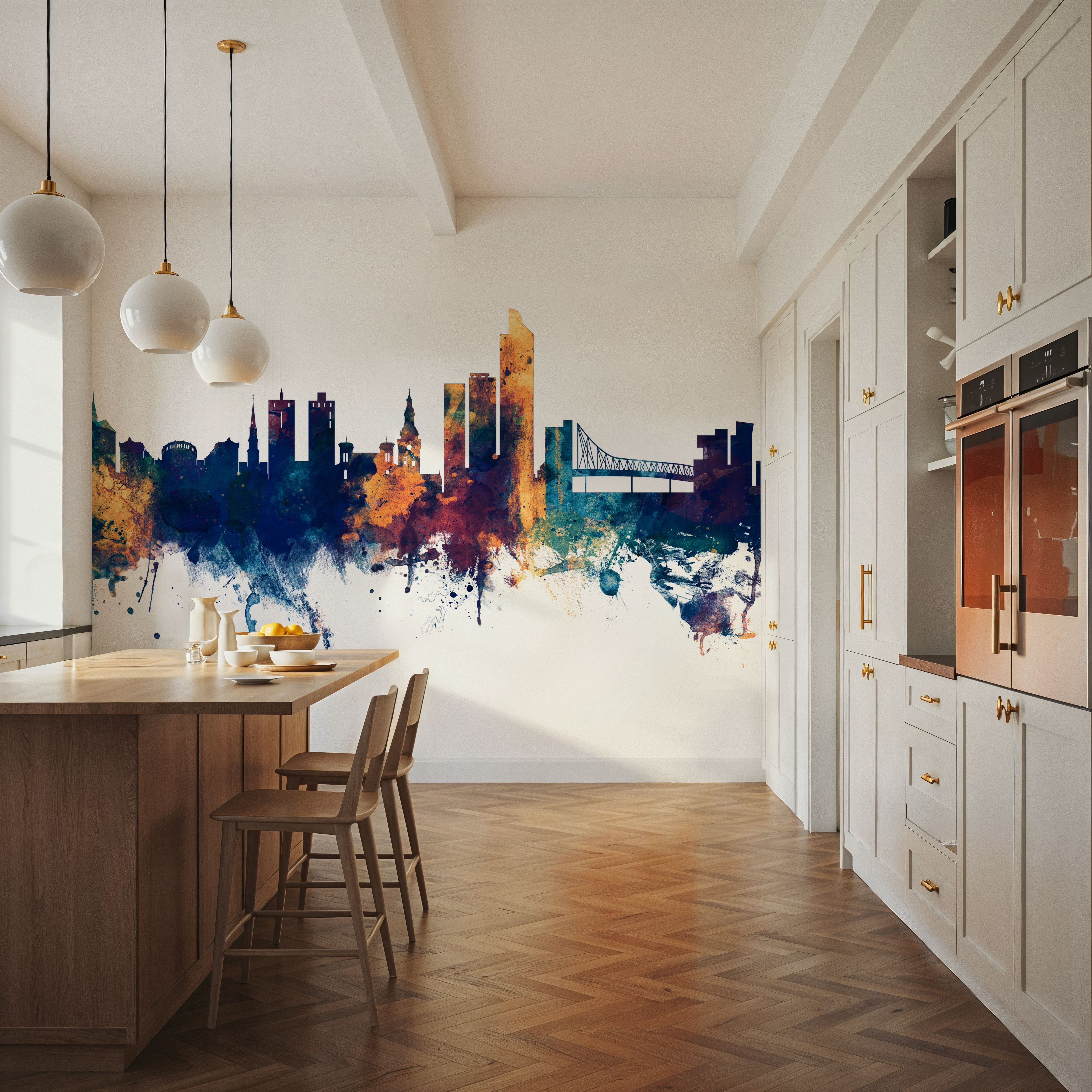 Oslo Skyline Blue & Bronze