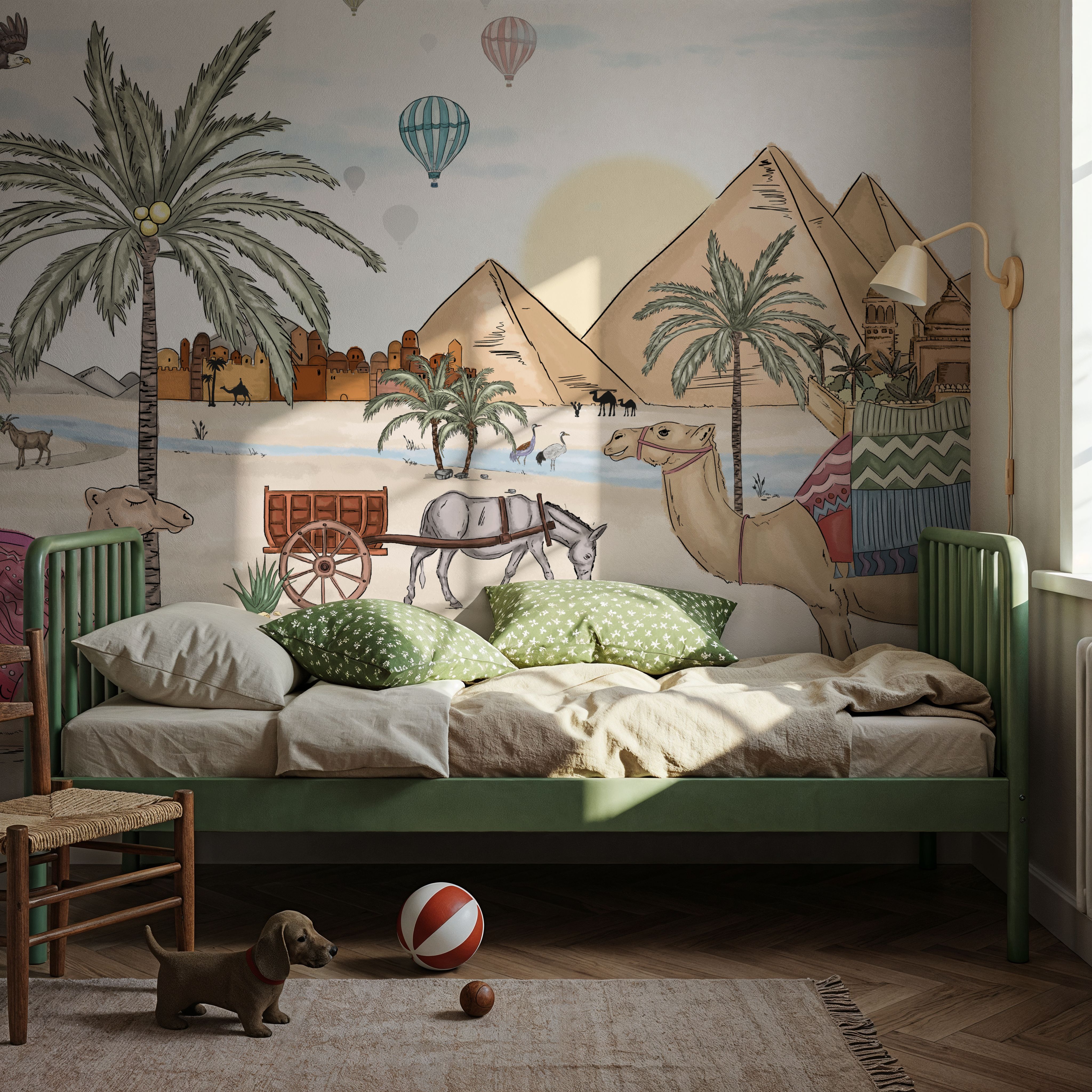 Fotomural - Egyptian Oasis - Desierto Paisajes - Habitación Infantil - Wallism España - Pegar en la pared o Autoadhesivo