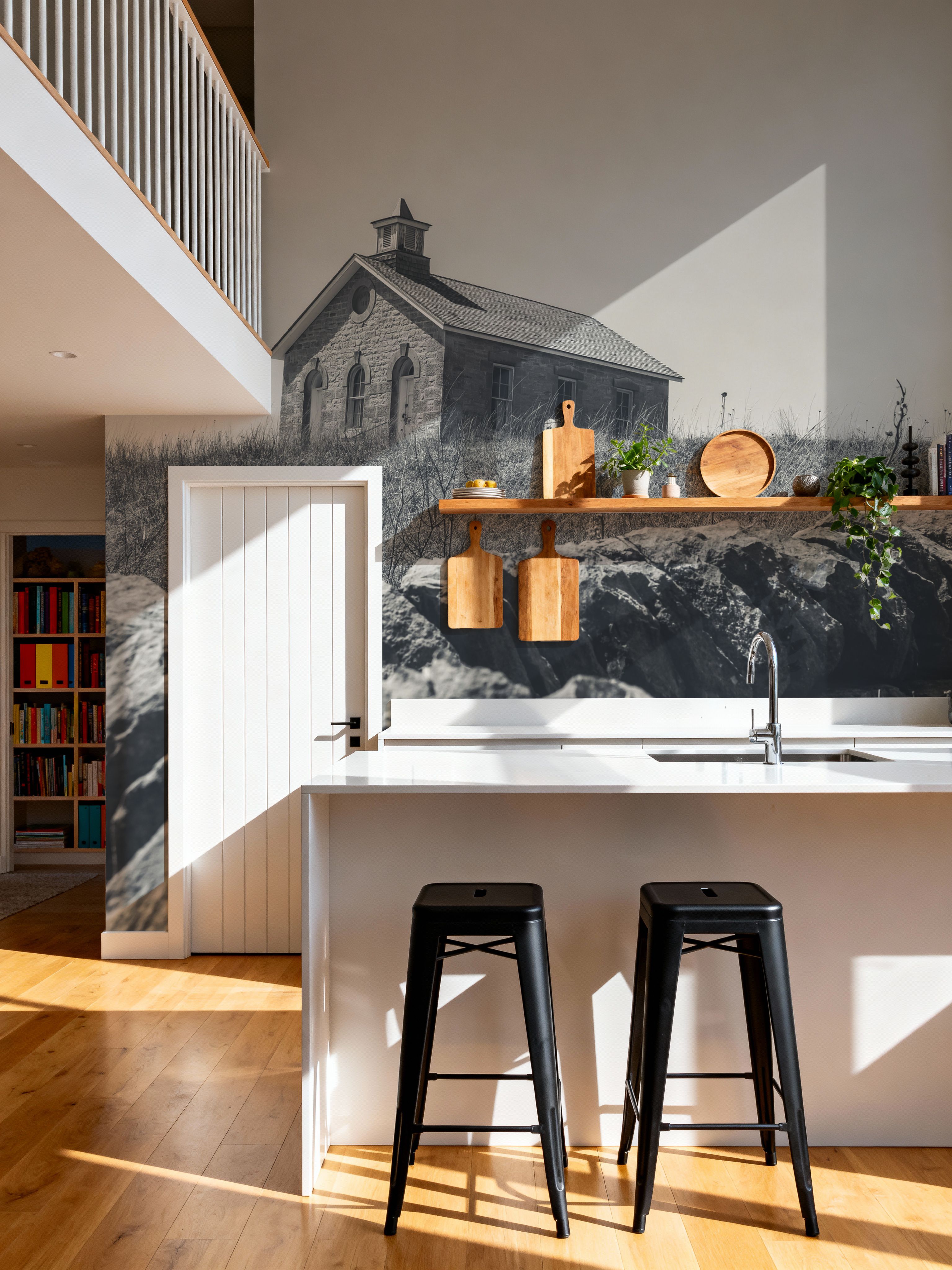 One Room Schoolhouse BW