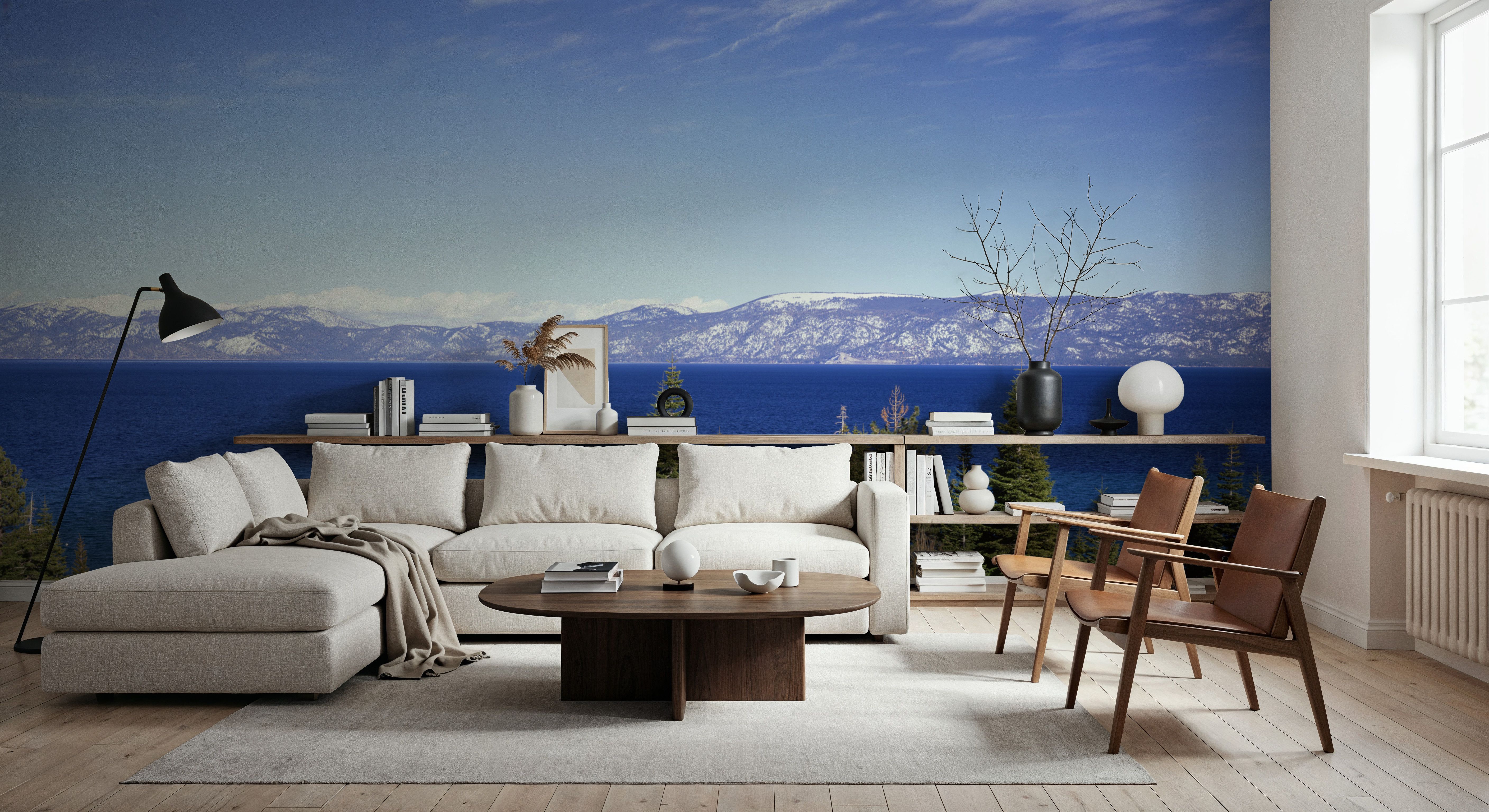 Mountain Lake Reflection Blue, Wallpaper