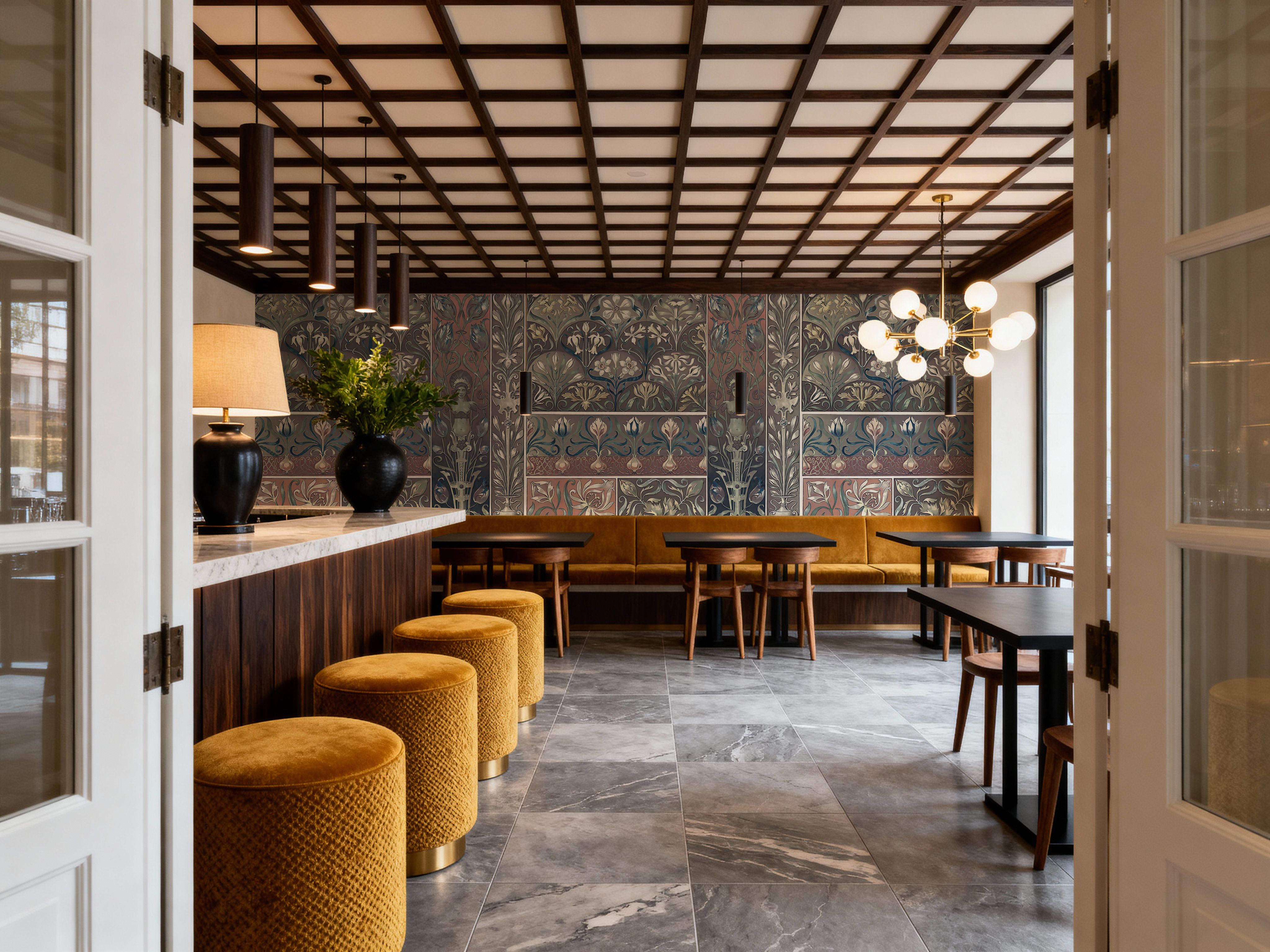 Art Deco Floral Wall