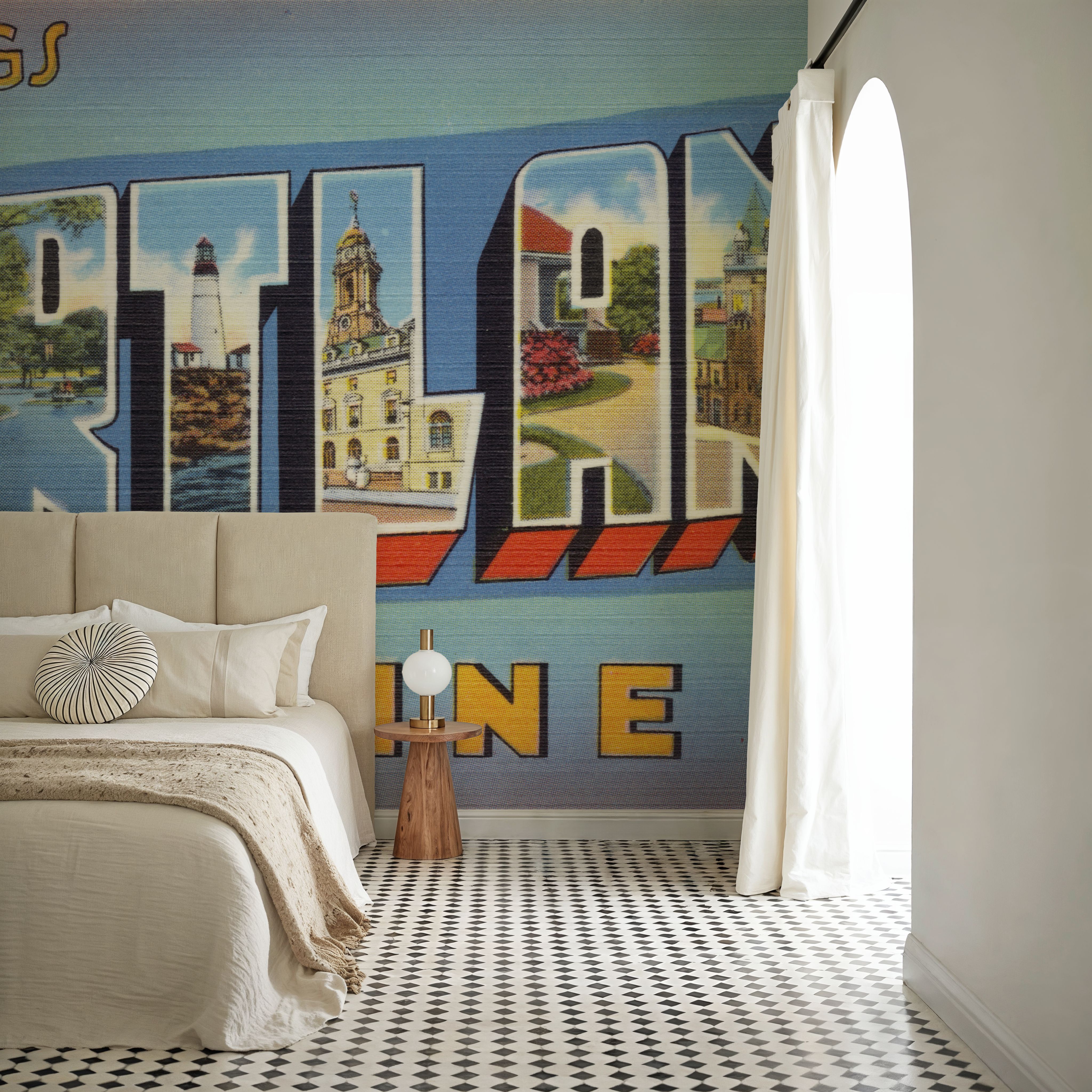 Greetings from Portland MA. - Screenprint Postcard