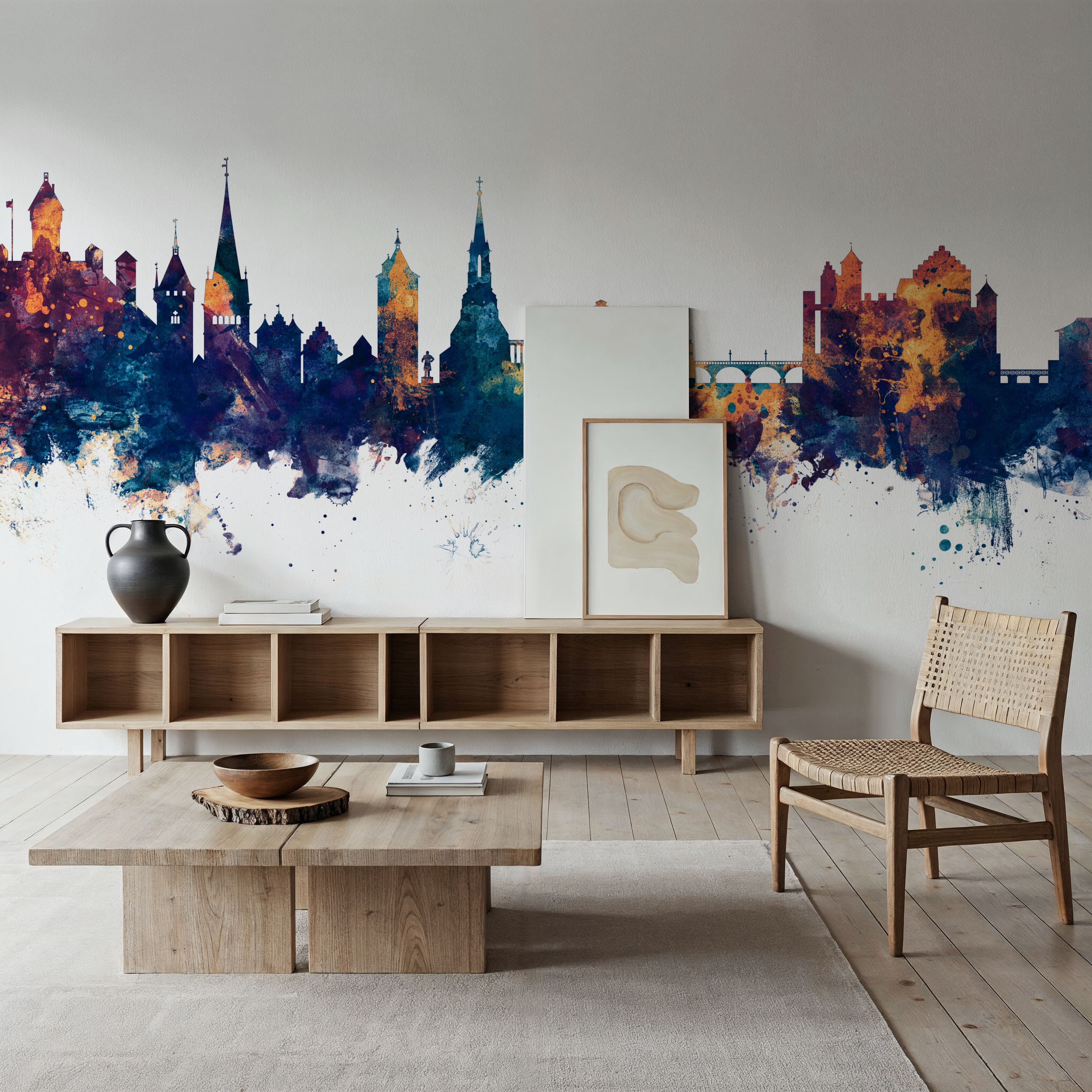 Schaffhausen Switzerland Skyline Blue & Bronze