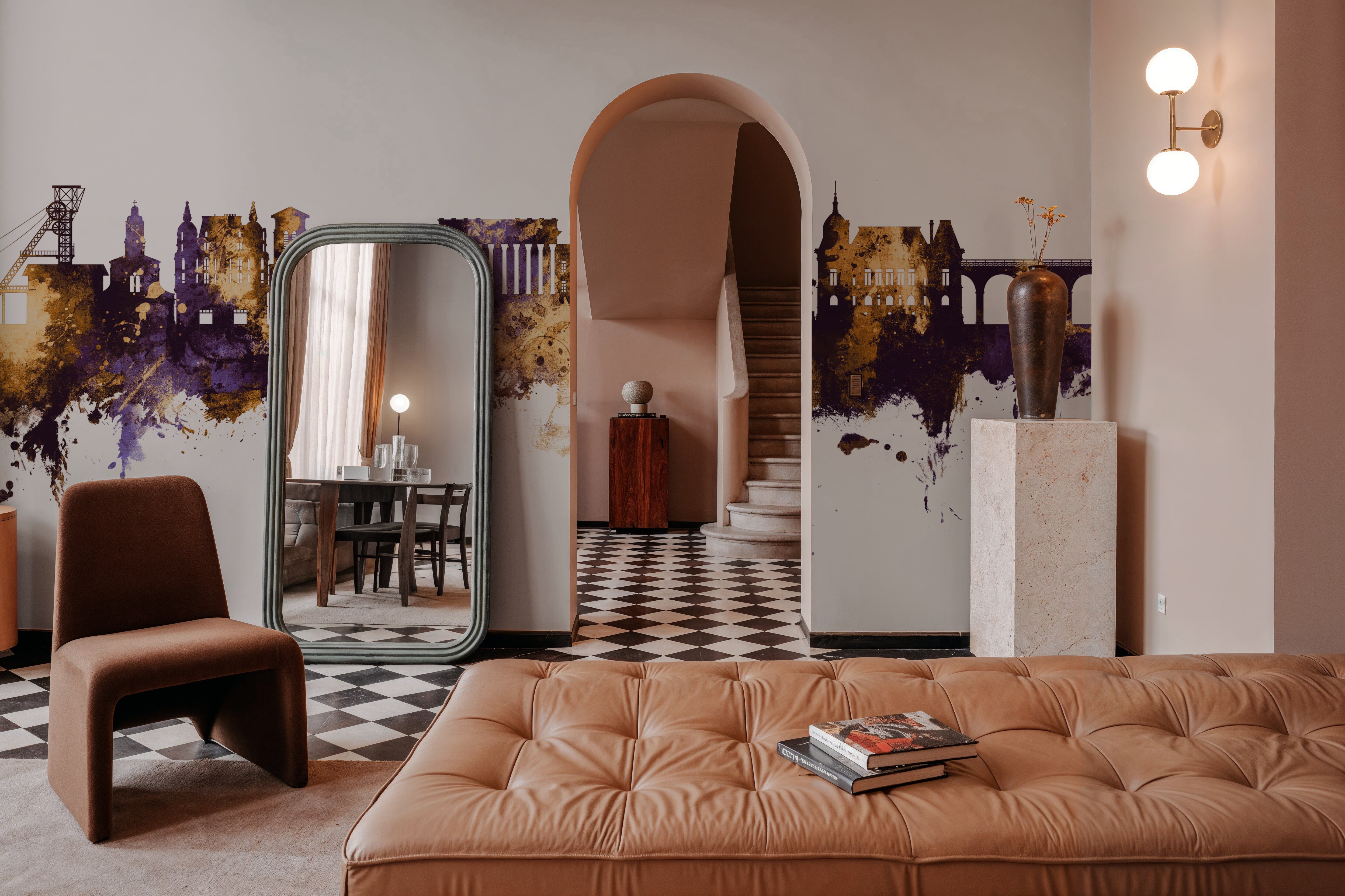 Saint-Étienne France Skyline Purple & Gold