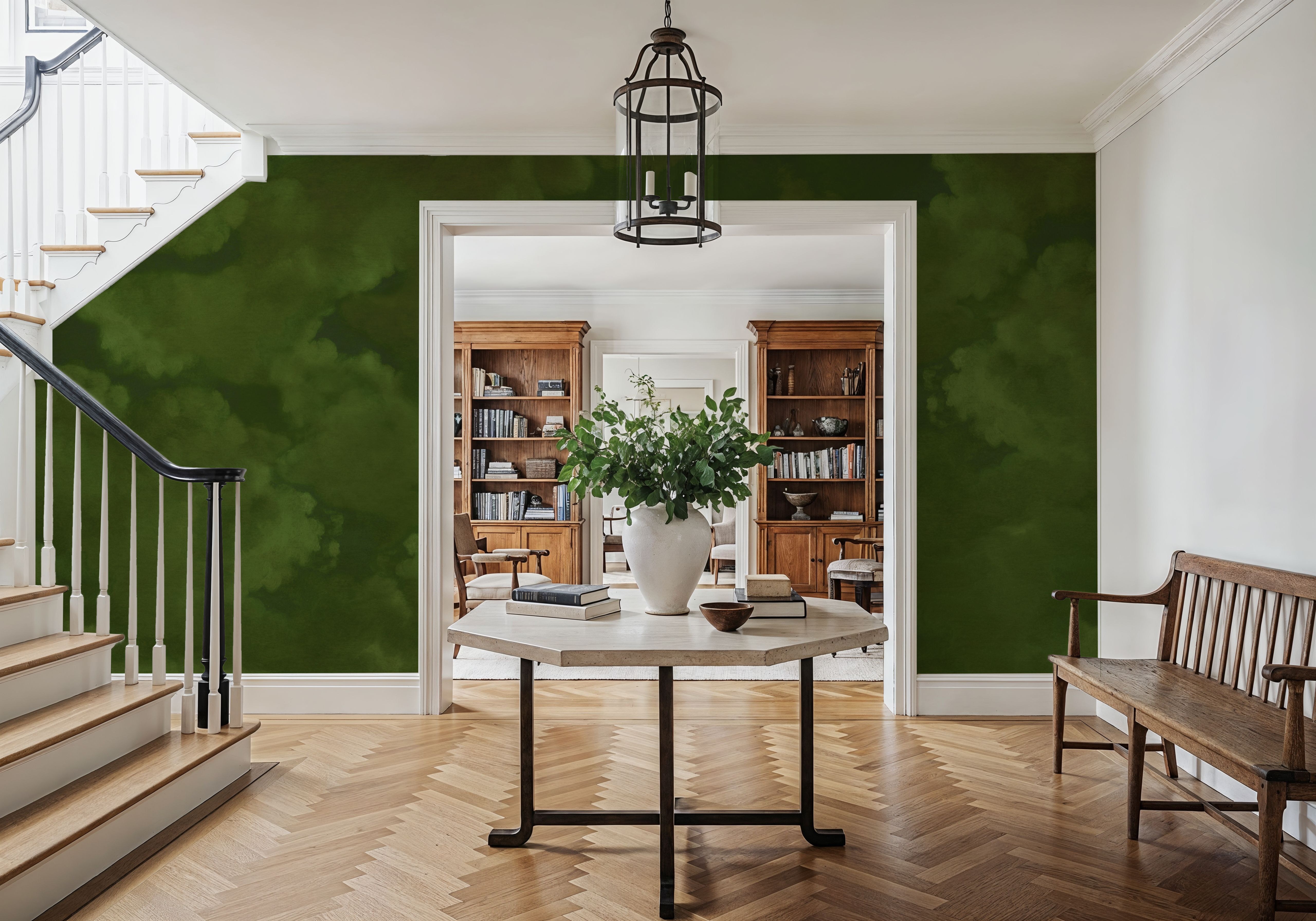 Painted Dreamy Clouds, Dill Green