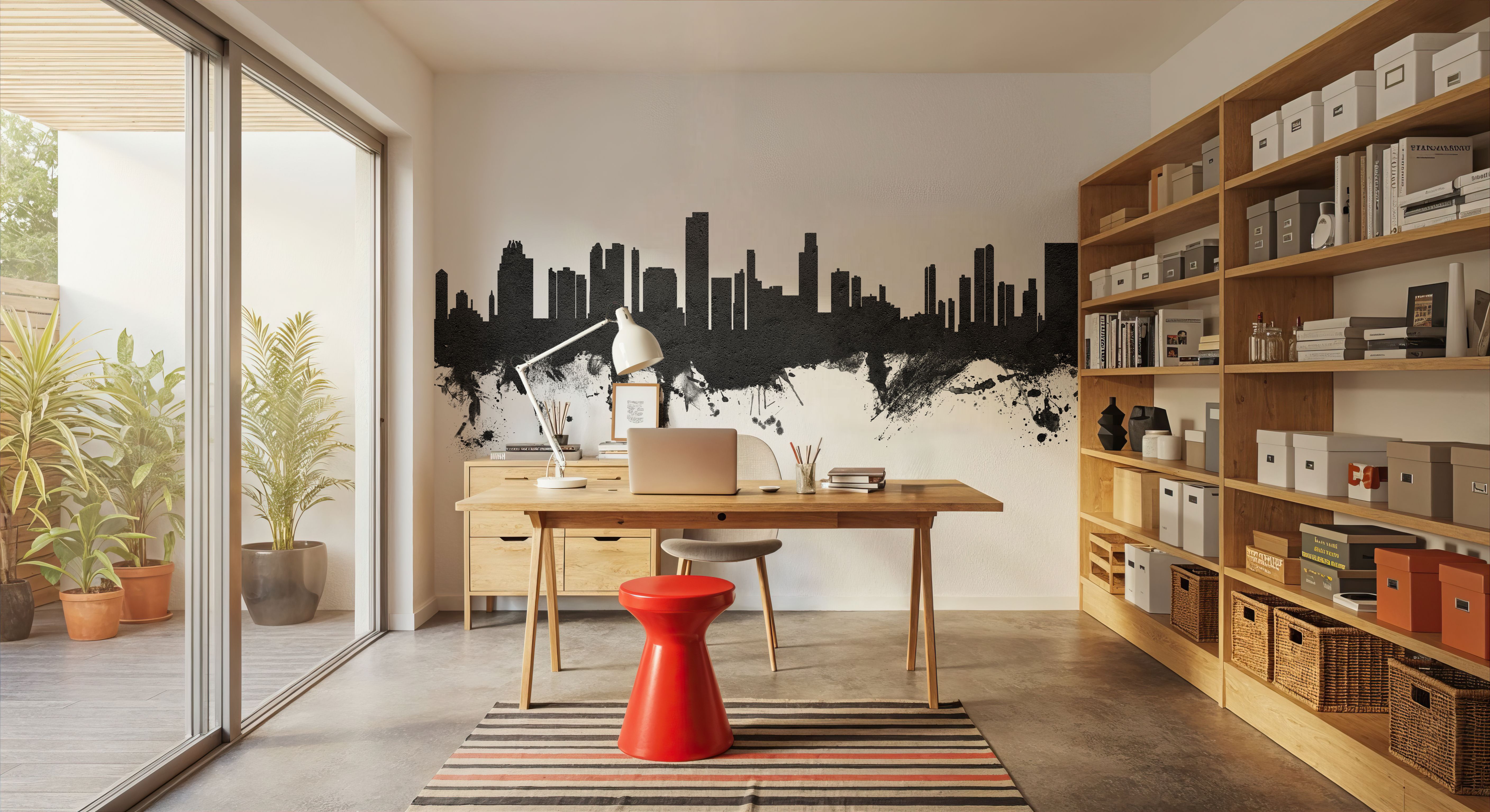 Honolulu Hawaii Skyline Black & White