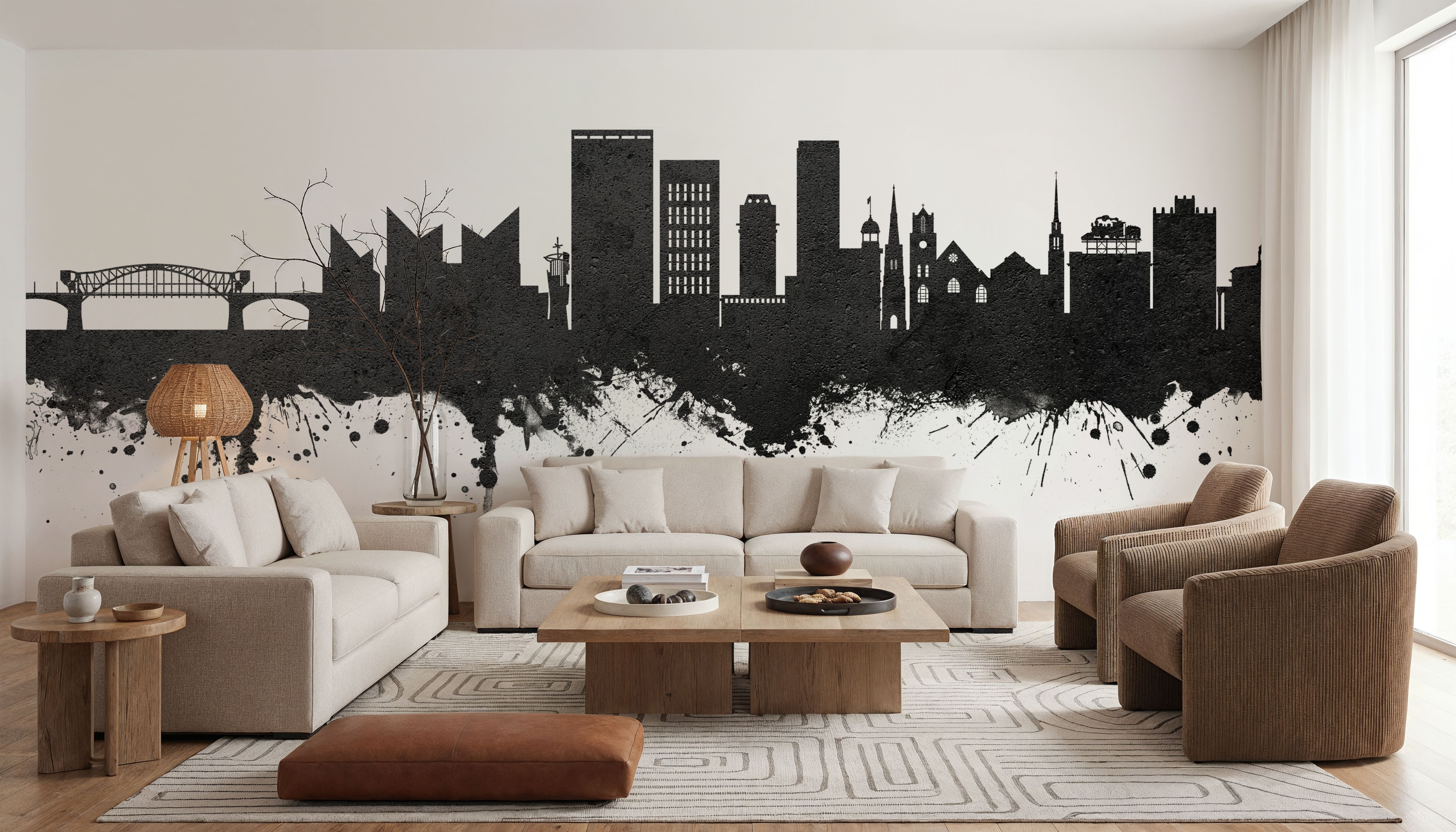 Chattanooga Tennessee Skyline Black & White