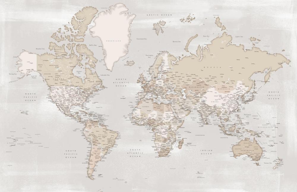 World Map Cities - Lucille