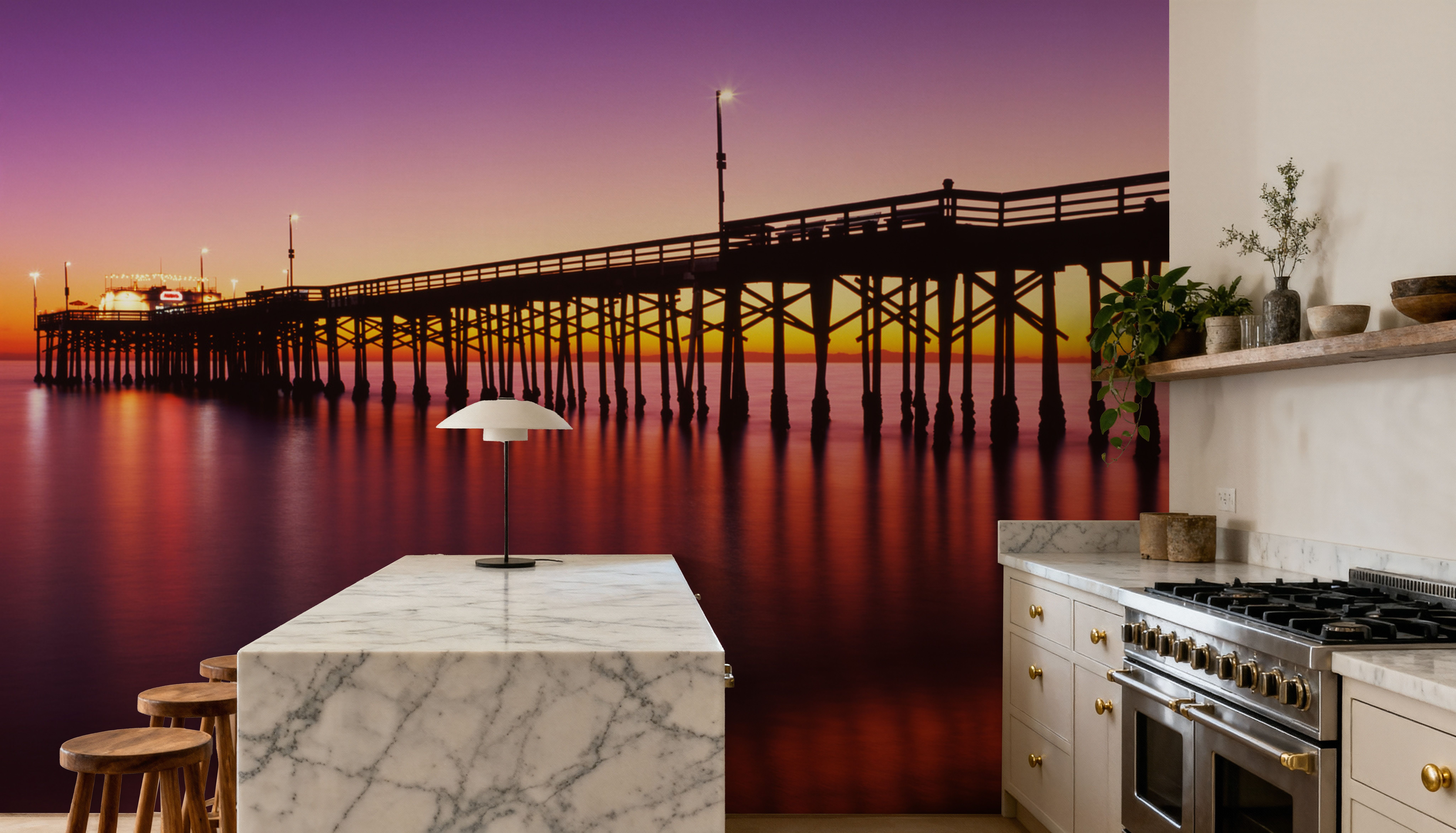 Illuminated Twilight Pier