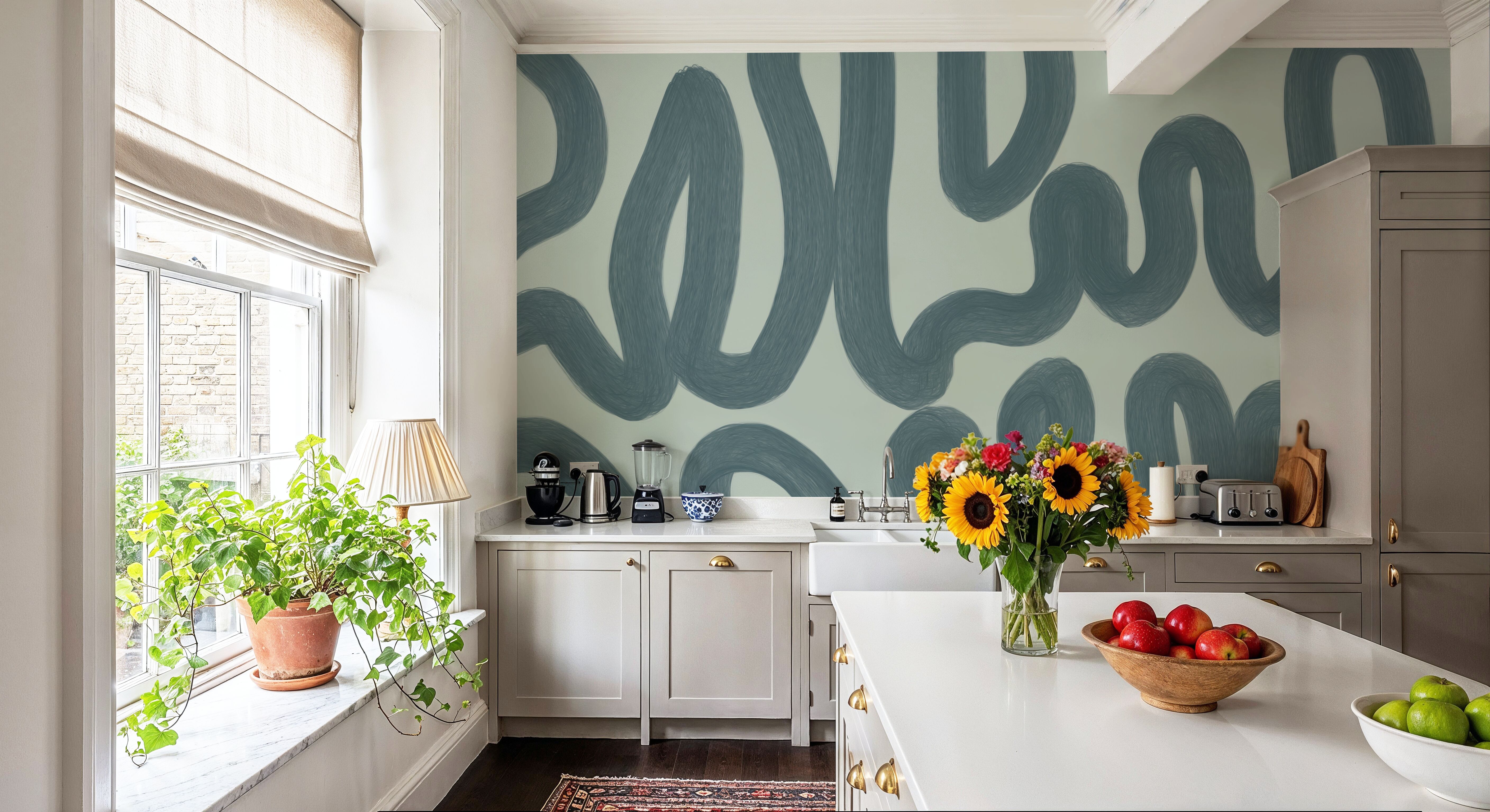 Modern Abstract, Light Teal