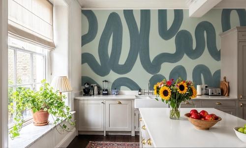 Modern Abstract, Light Teal