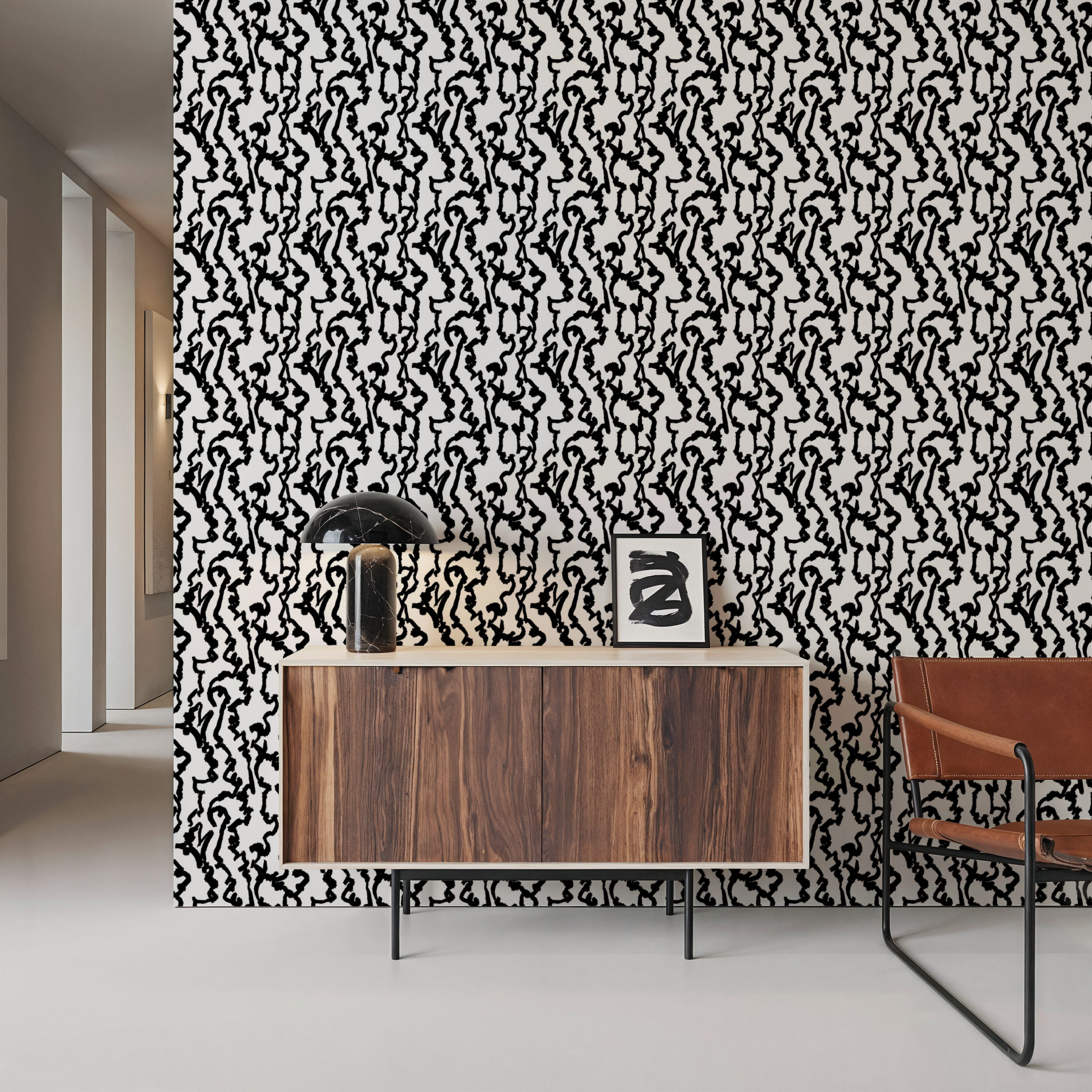 Ink Sribbles, Zebra, Papel de parede