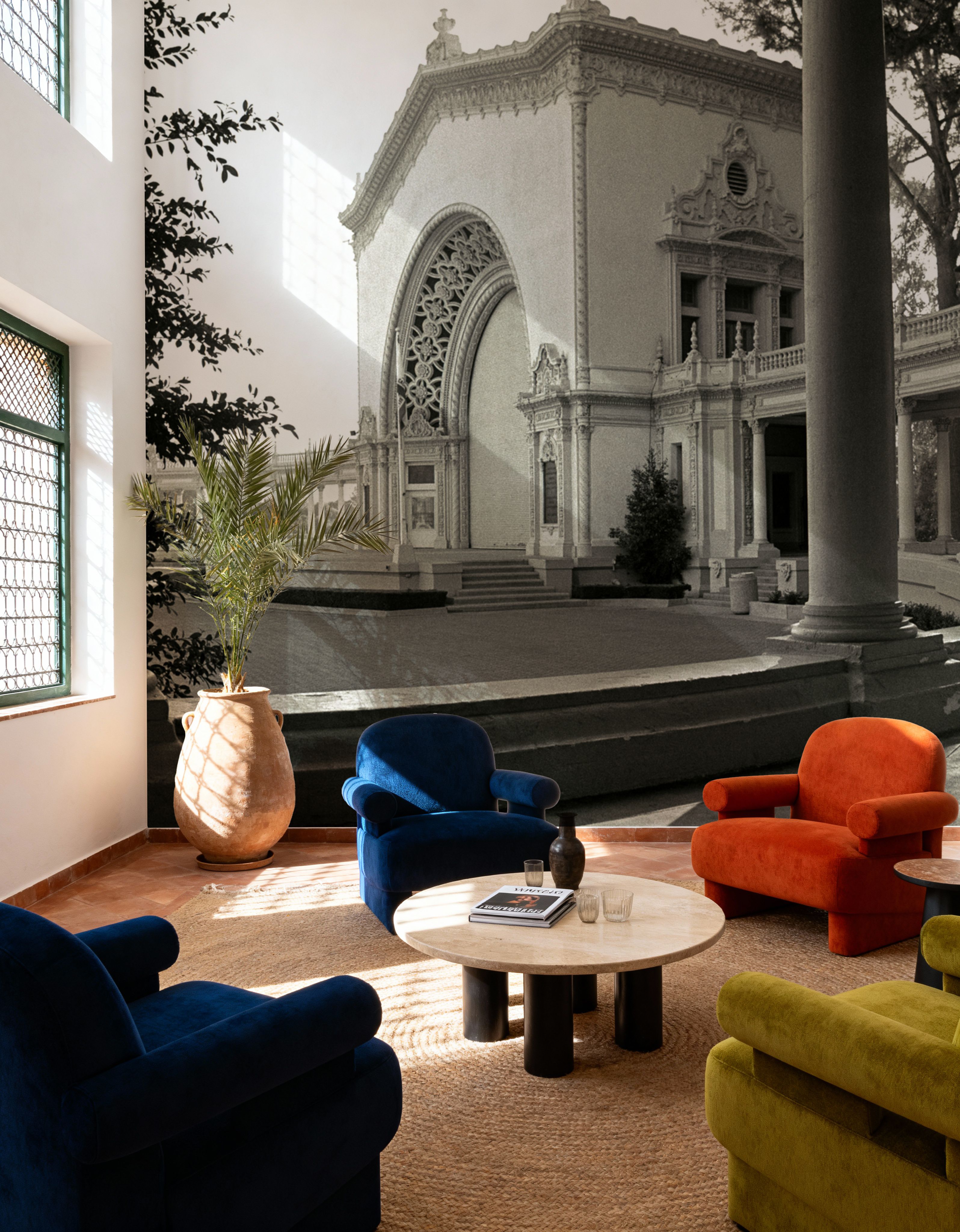 Wall Mural - Classical Colonnade - Architecture Landscapes mural wallpaper - Gray - Living room - Wallism US - Premium, Textured or Peel & Stick