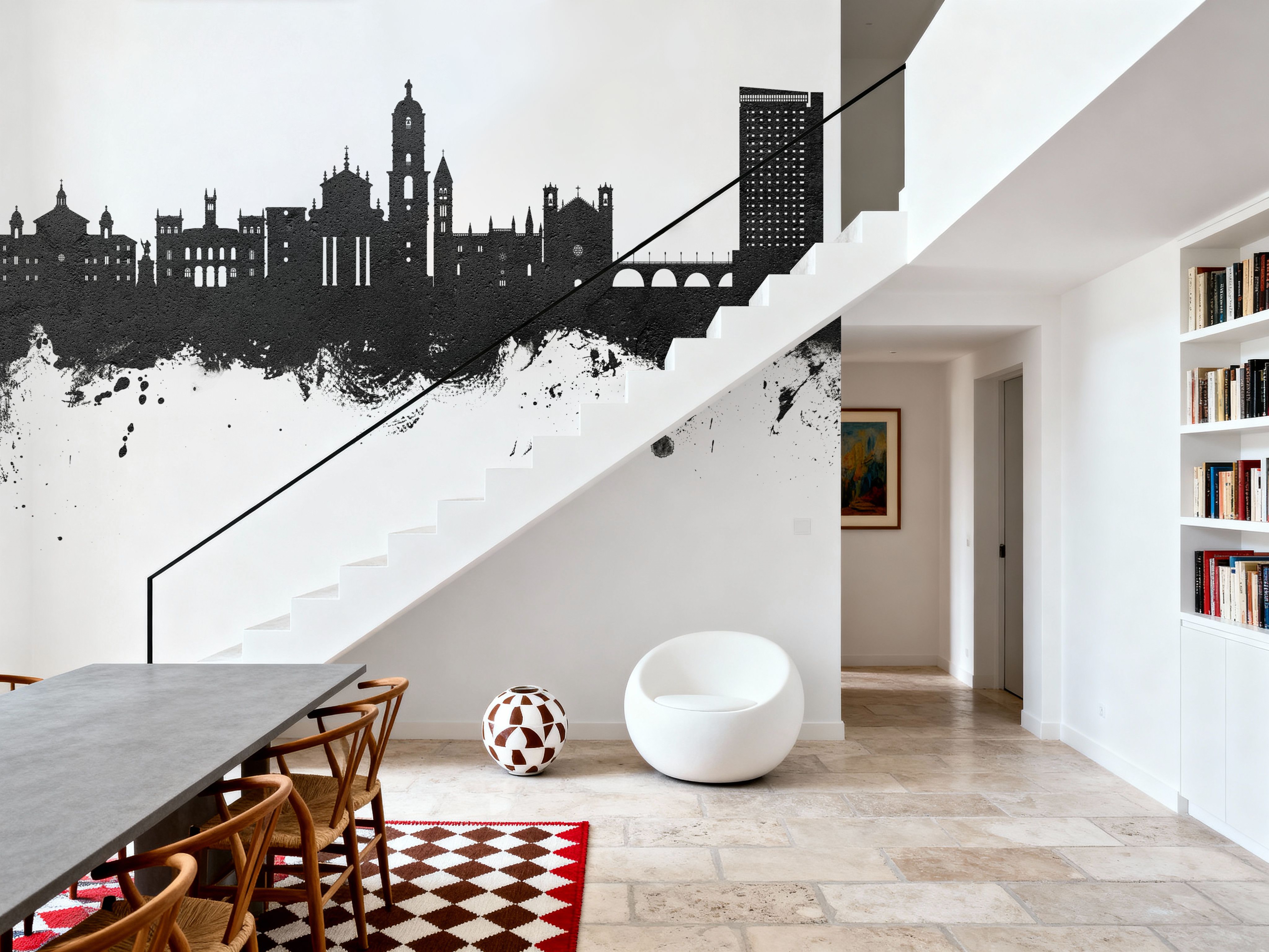 Valladolid Spain Skyline Black & White